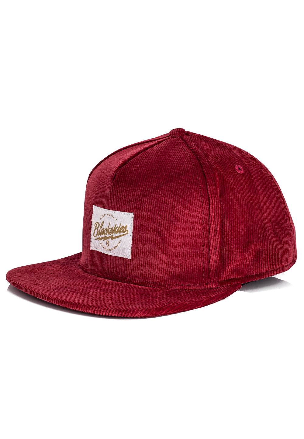Blackskies Crimson Snapback Cap Cord Wine Red Hat