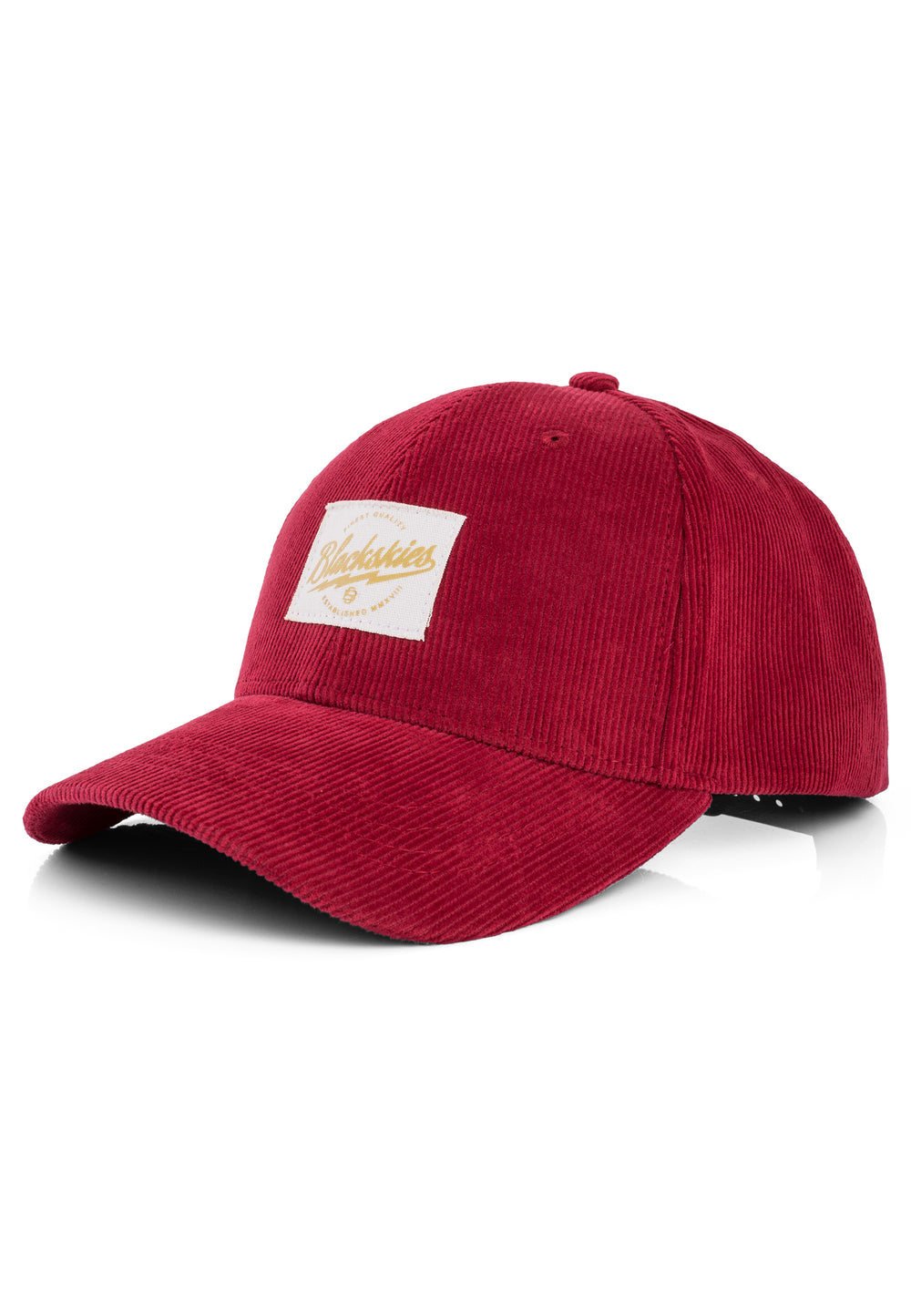 Blackskies-Cord-Baseball-Cap-Crimson-1