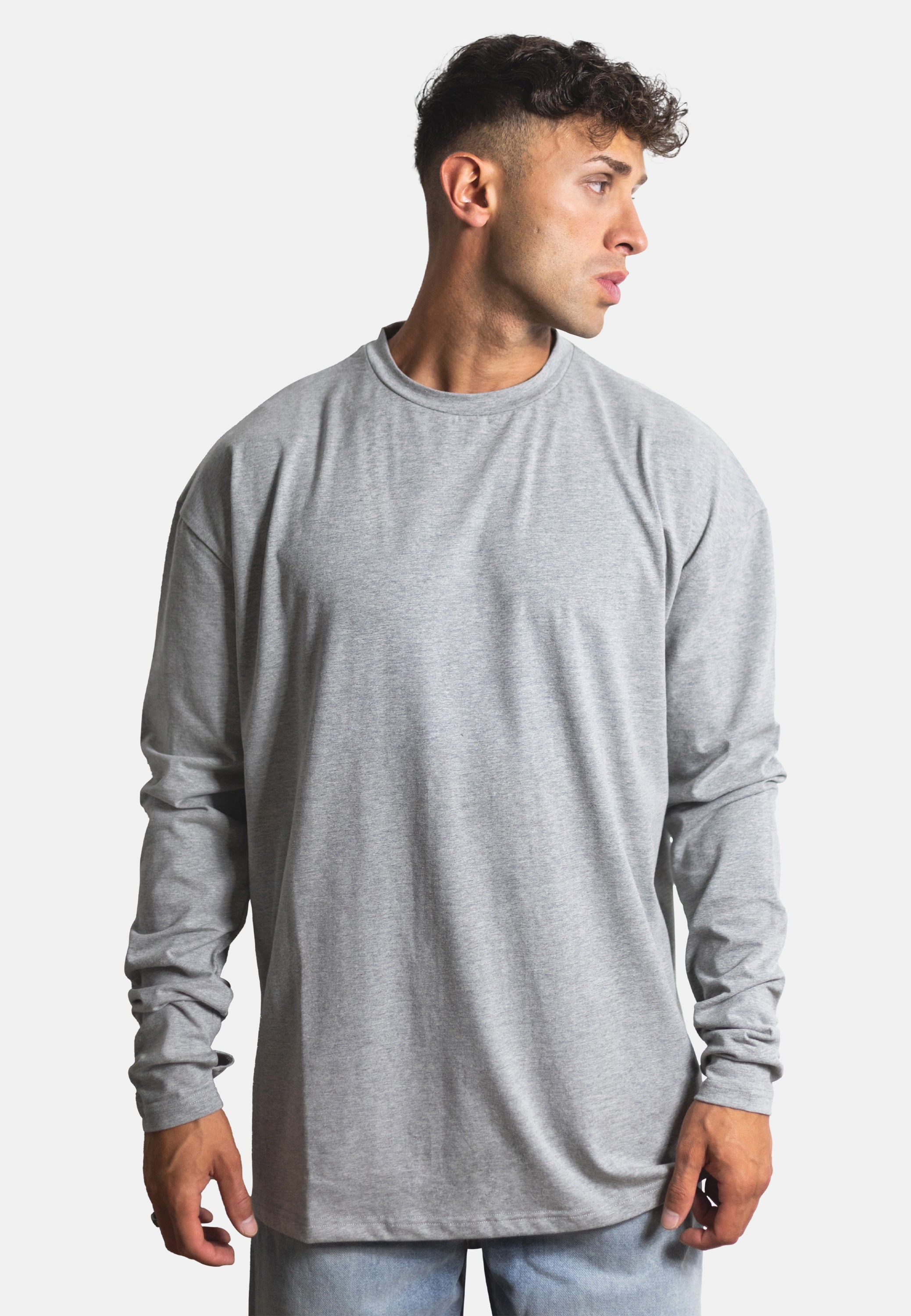 Oversized Long Sleeve T-Shirt - Grey - Blackskies | Premium
