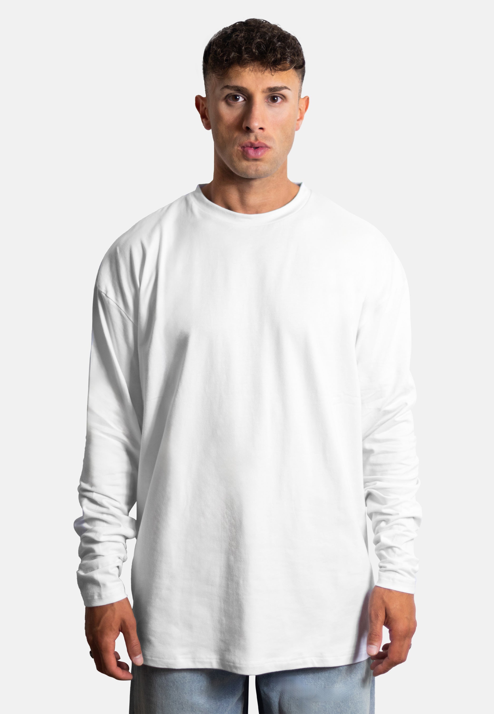 Oversized Long Sleeve T-Shirt - White - Blackskies | Premium