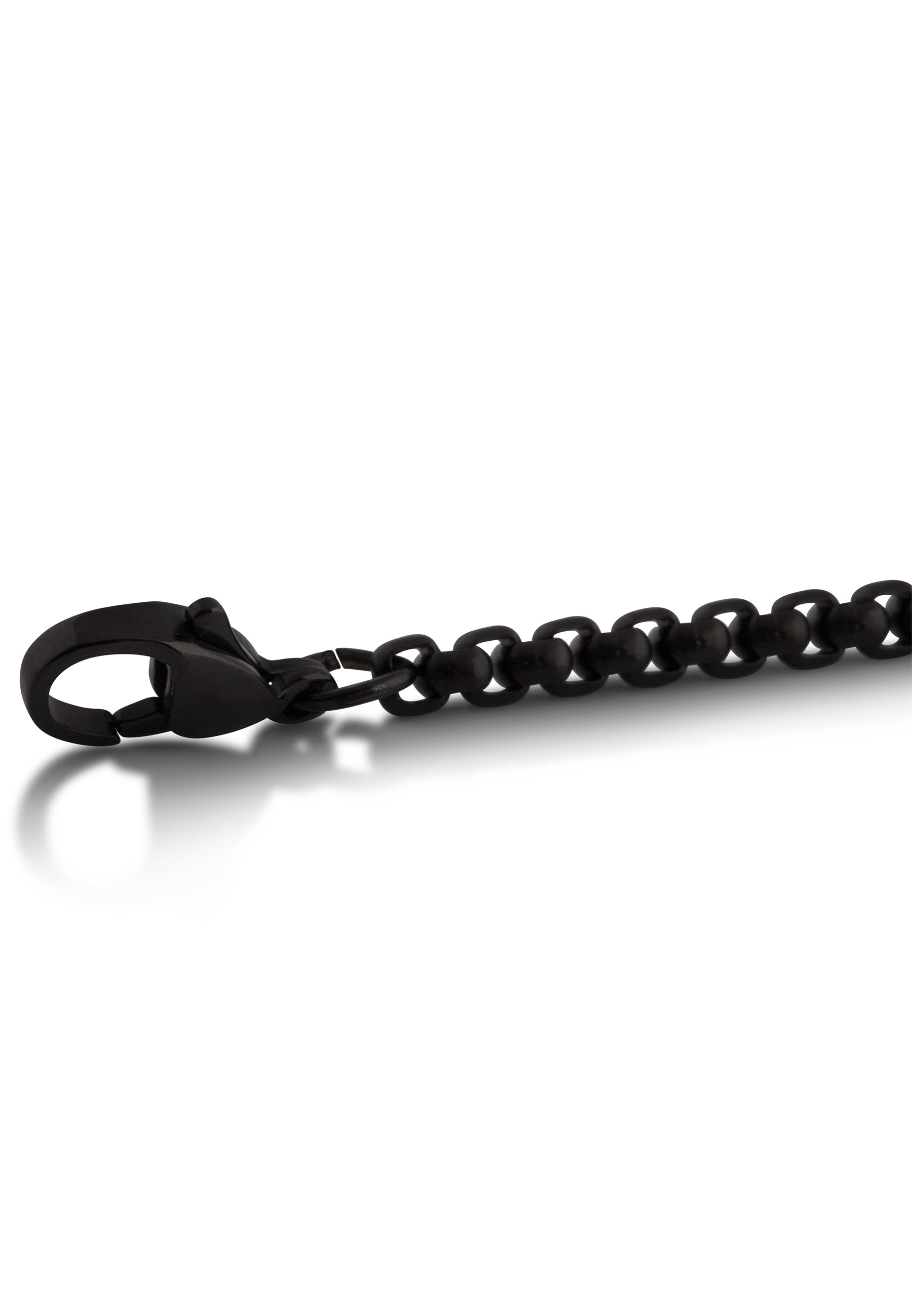 AK-B-BAC-01-Akitsune-Baca-Chain-Link-Bracelet-Matte-Black-Lobster-Clasp