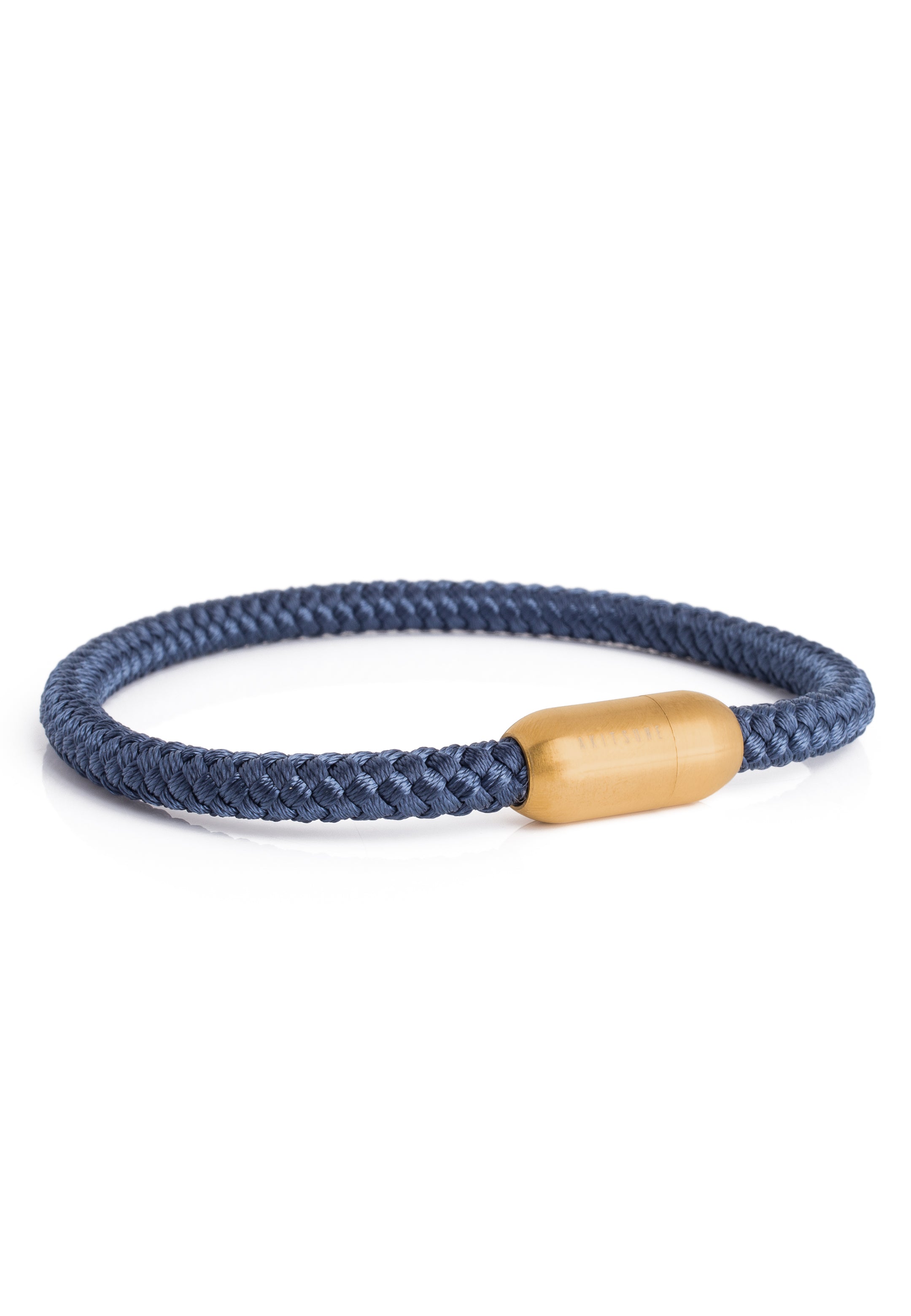 AK-B-SILV-20-Akitsune-Silva-Nylon-Bracelet-Gold-Navyblue-Side