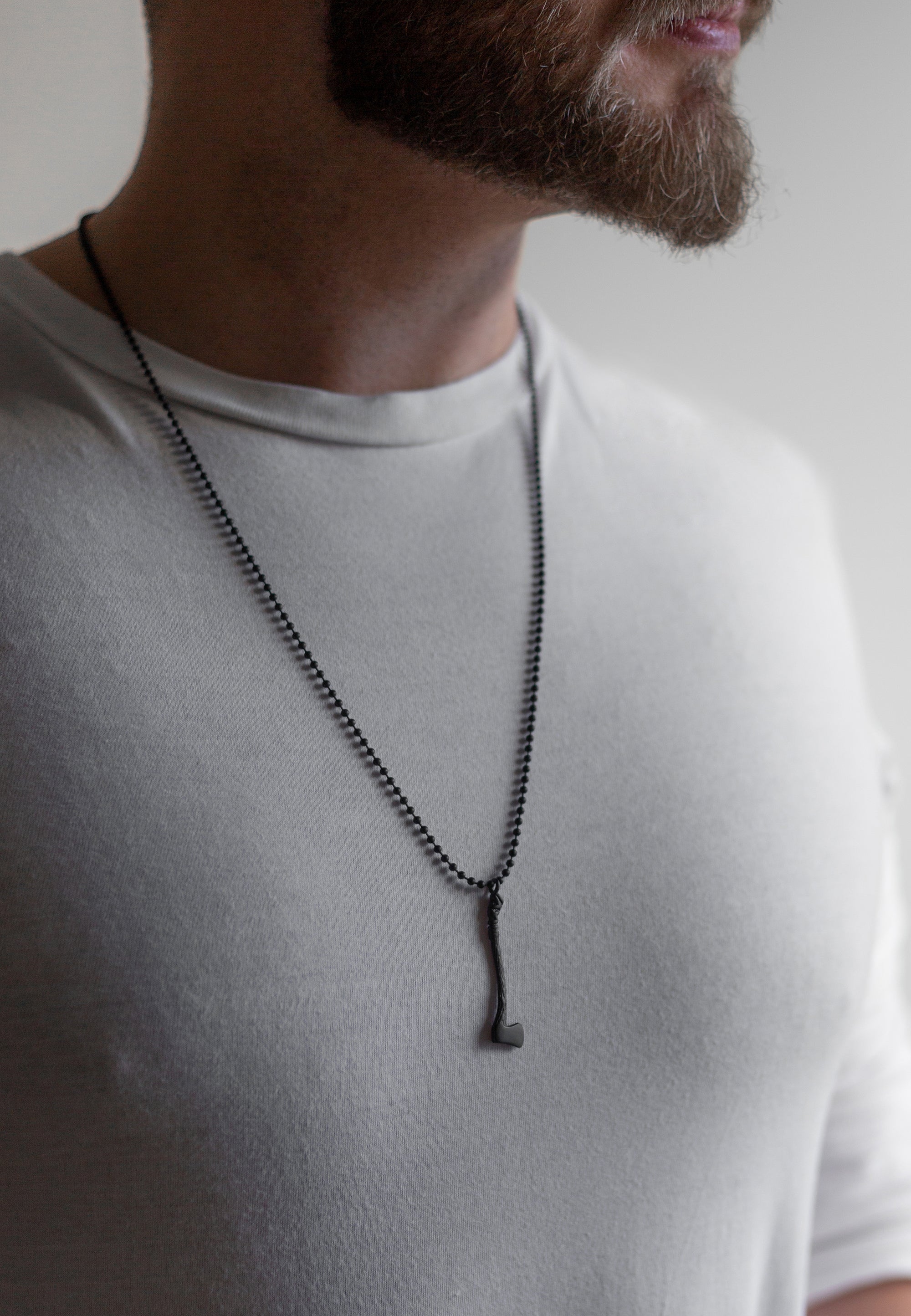 AK-PEN-SEC-01-Akitsune-Securis-Pendant-Necklace-Matte-Black-Model-3