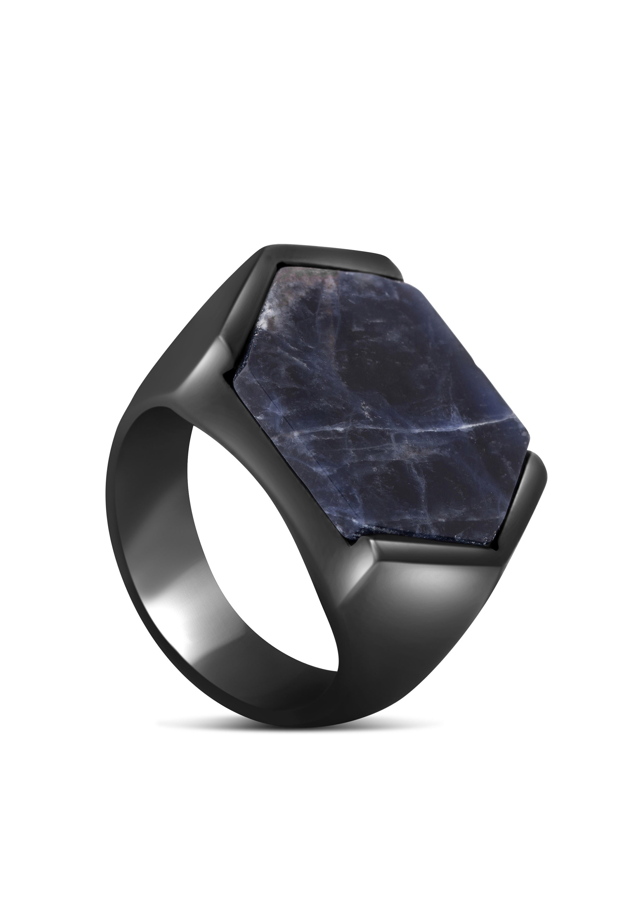 Akitsune-Abyssum-Ring-Matte-Black-Blue-Vein-Stone-Top