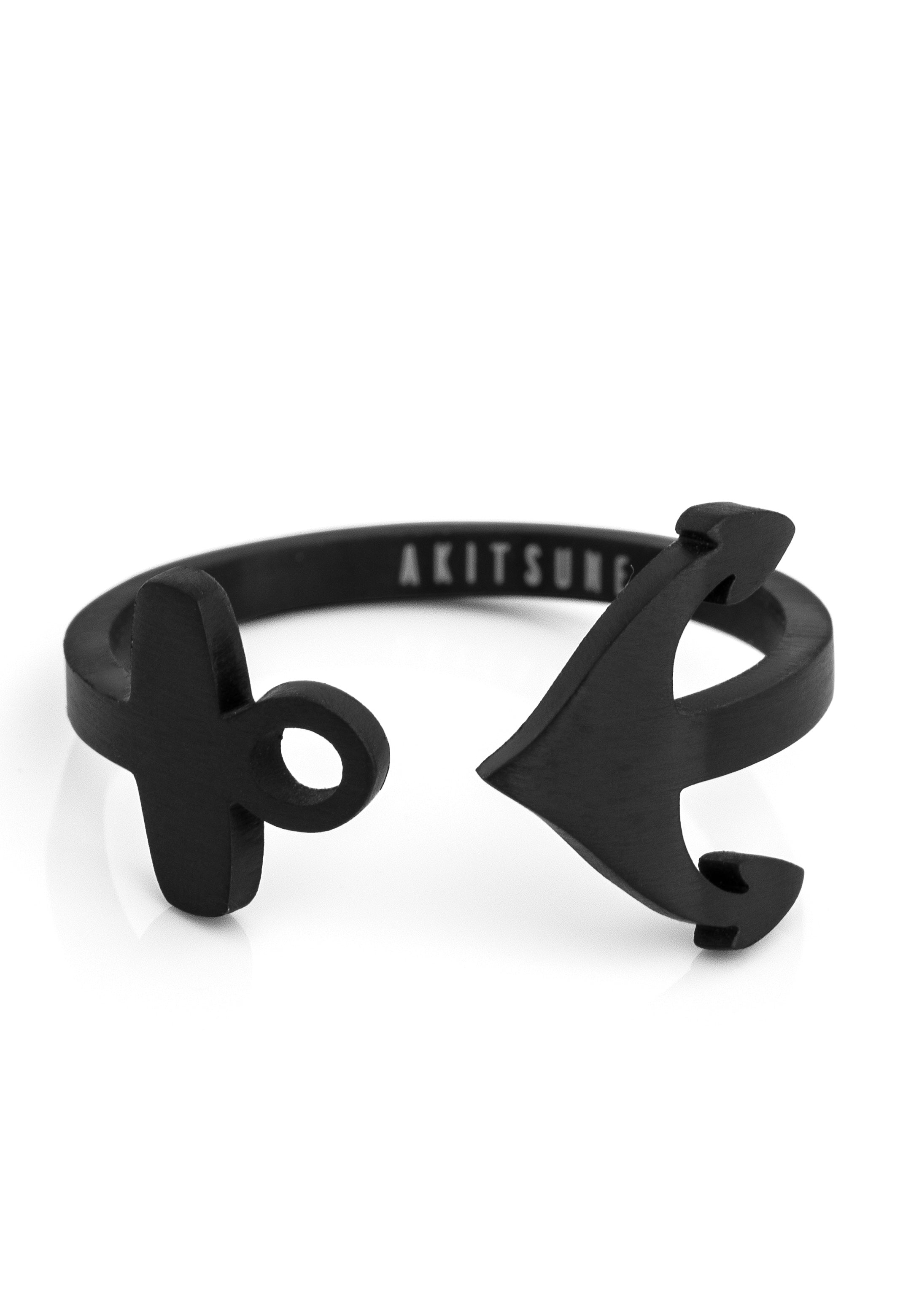 Akitsune-Anchor-Ring-Adjustable-Size-Matte-Black-Front