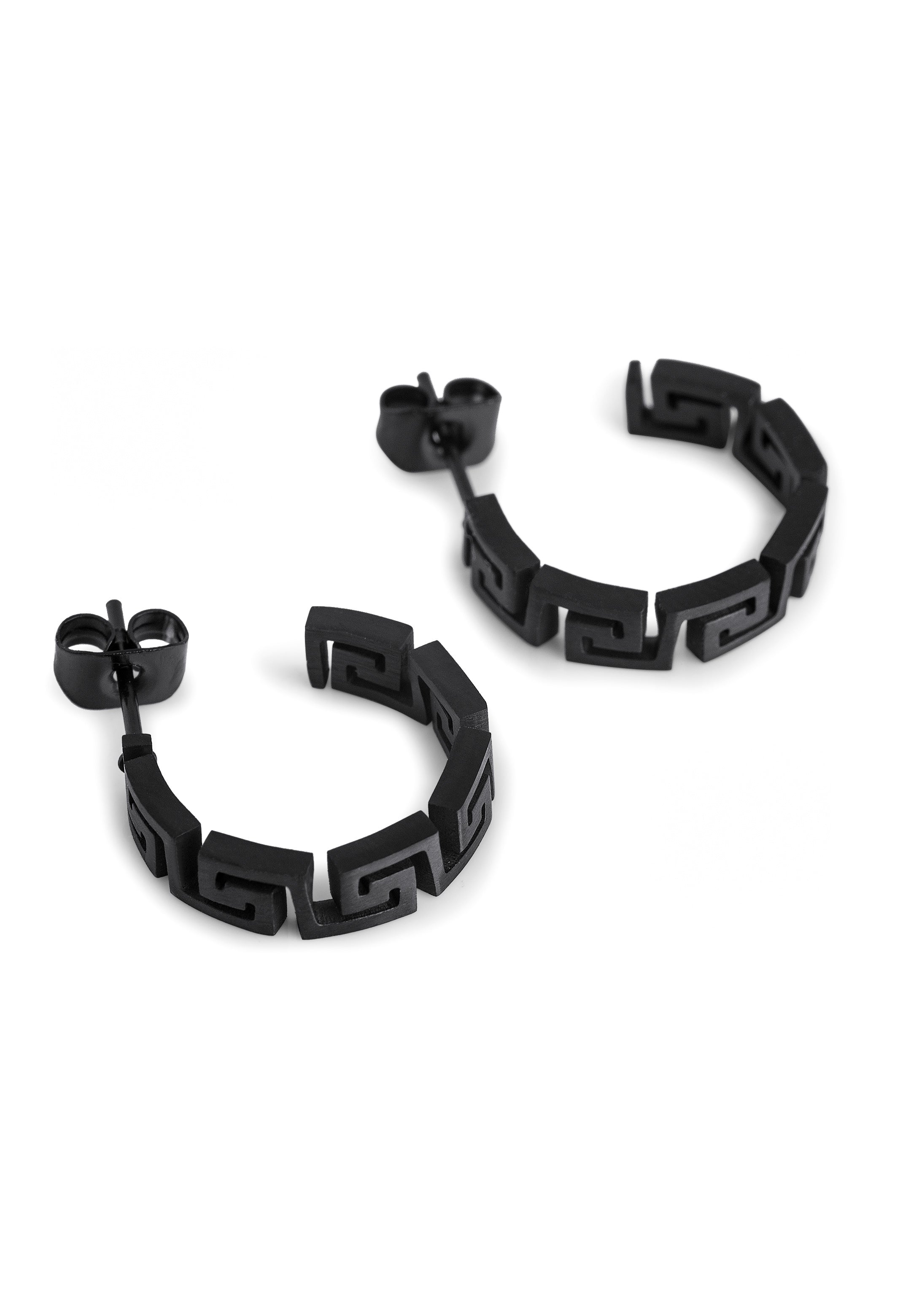 Akitsune-Argius-Meander-Earring-Matte-Black-Greek