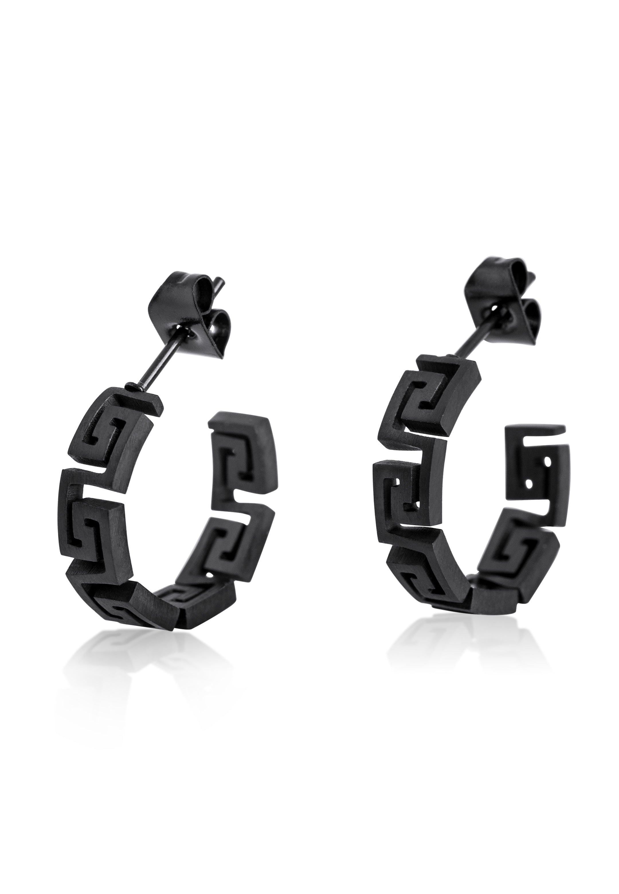 Akitsune-Argius-Meander-Earring-Matte-Black