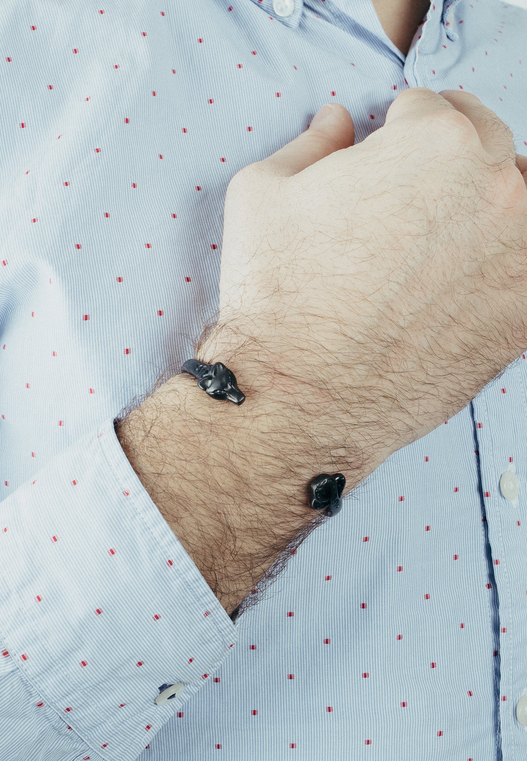 Akitsune-Ferus-Bangle-Matte-Black-Fox-Bracelet-Model