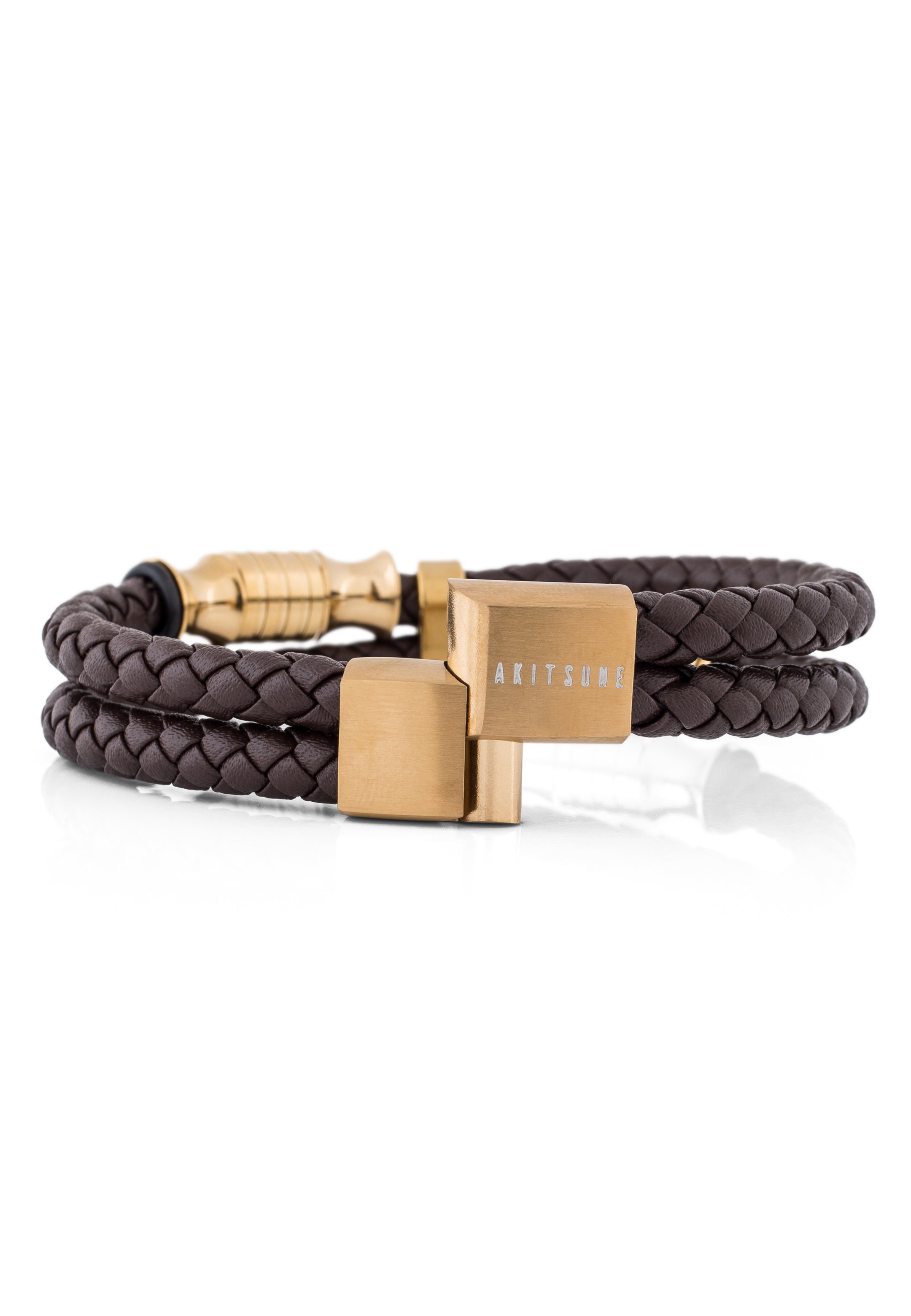 Akitsune-Gracilitas-Leather-Bracelet-Gold-Brown-Open
