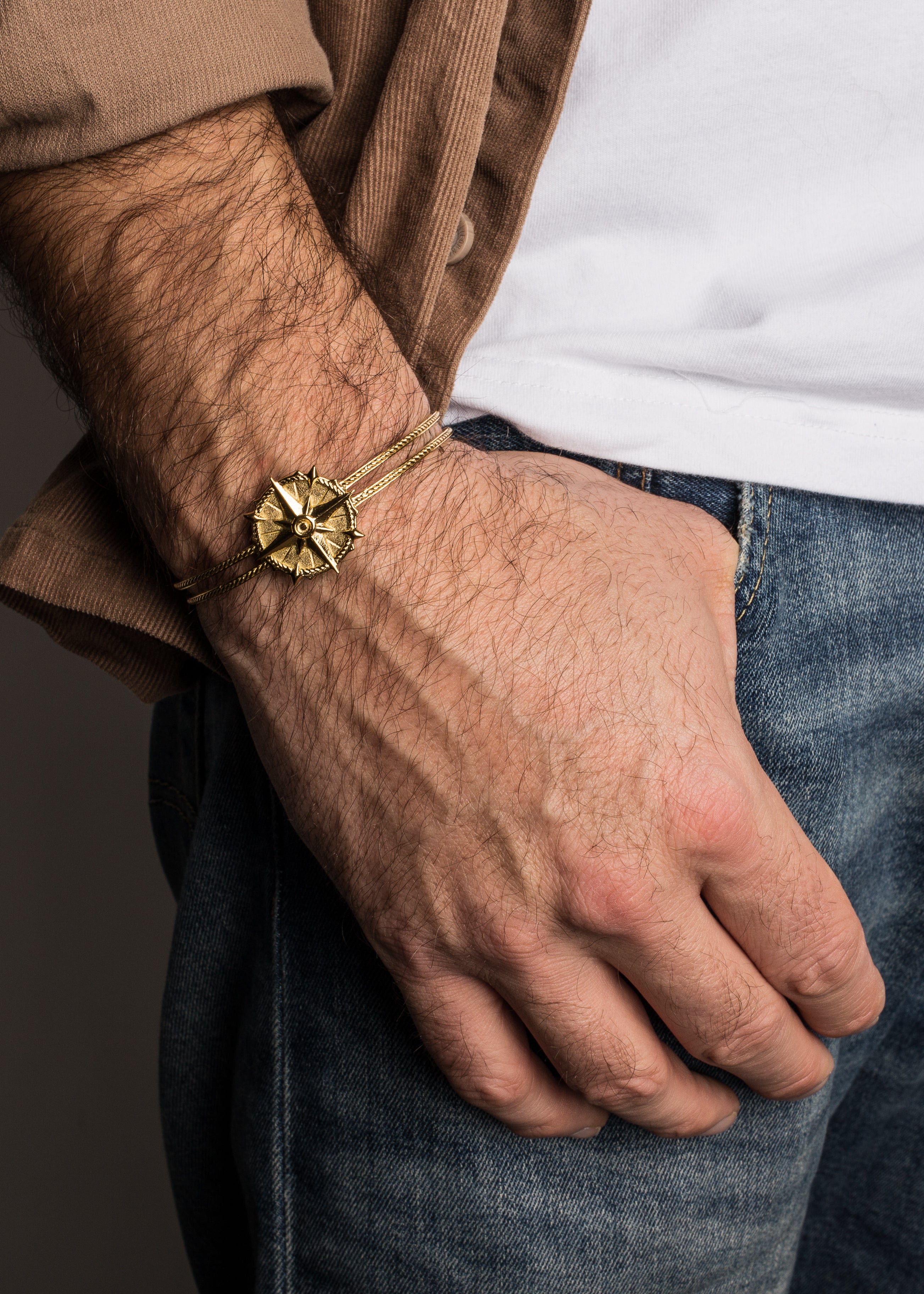 Akitsune-Guidance-Bangle-Gold-Compass-North-Star-Model-3