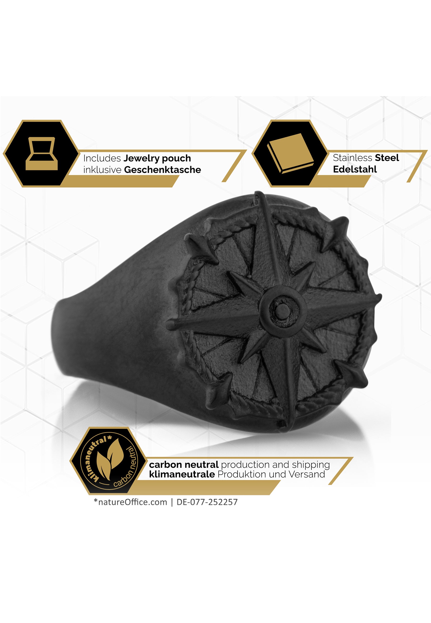 Akitsune-Guidance-Compass-Ring-Matte-Black