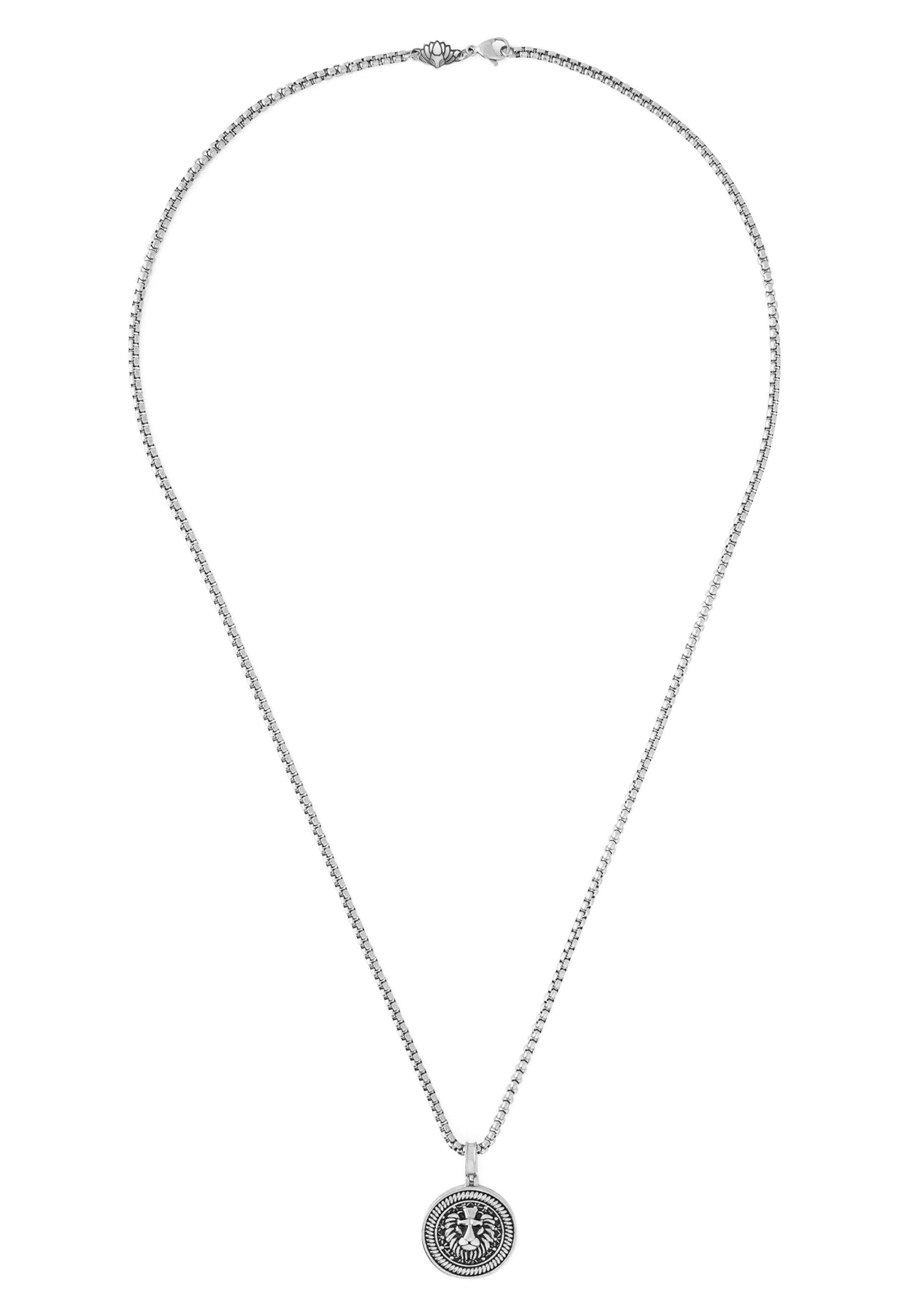 Akitsune-Imperator-Necklace-Antique-Silver-70-cm-Mens-Lion-Chain-Pendant-4