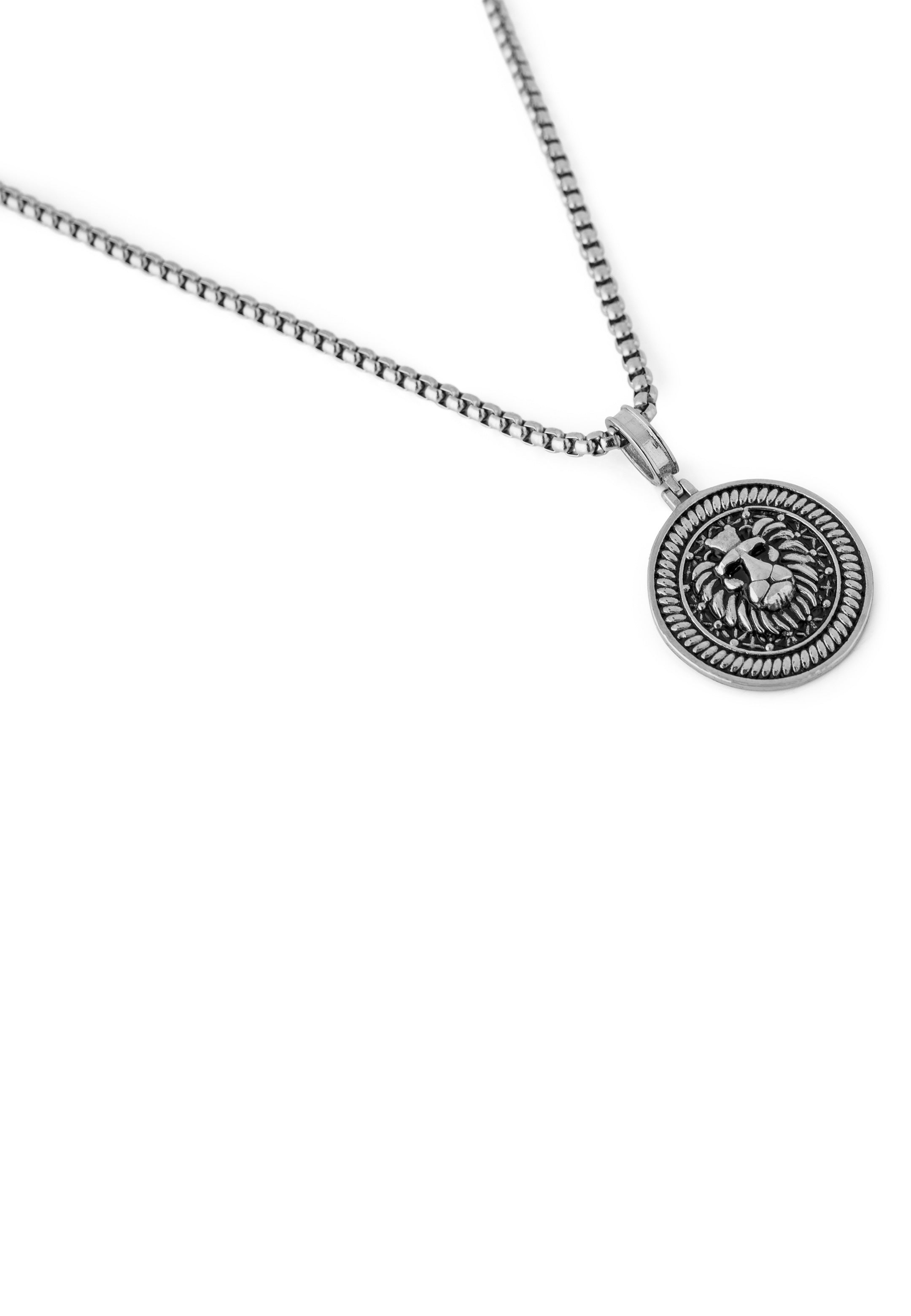 Akitsune-Imperator-Necklace-Antique-Silver-70-cm-Mens-Lion-Chain-Pendant-5