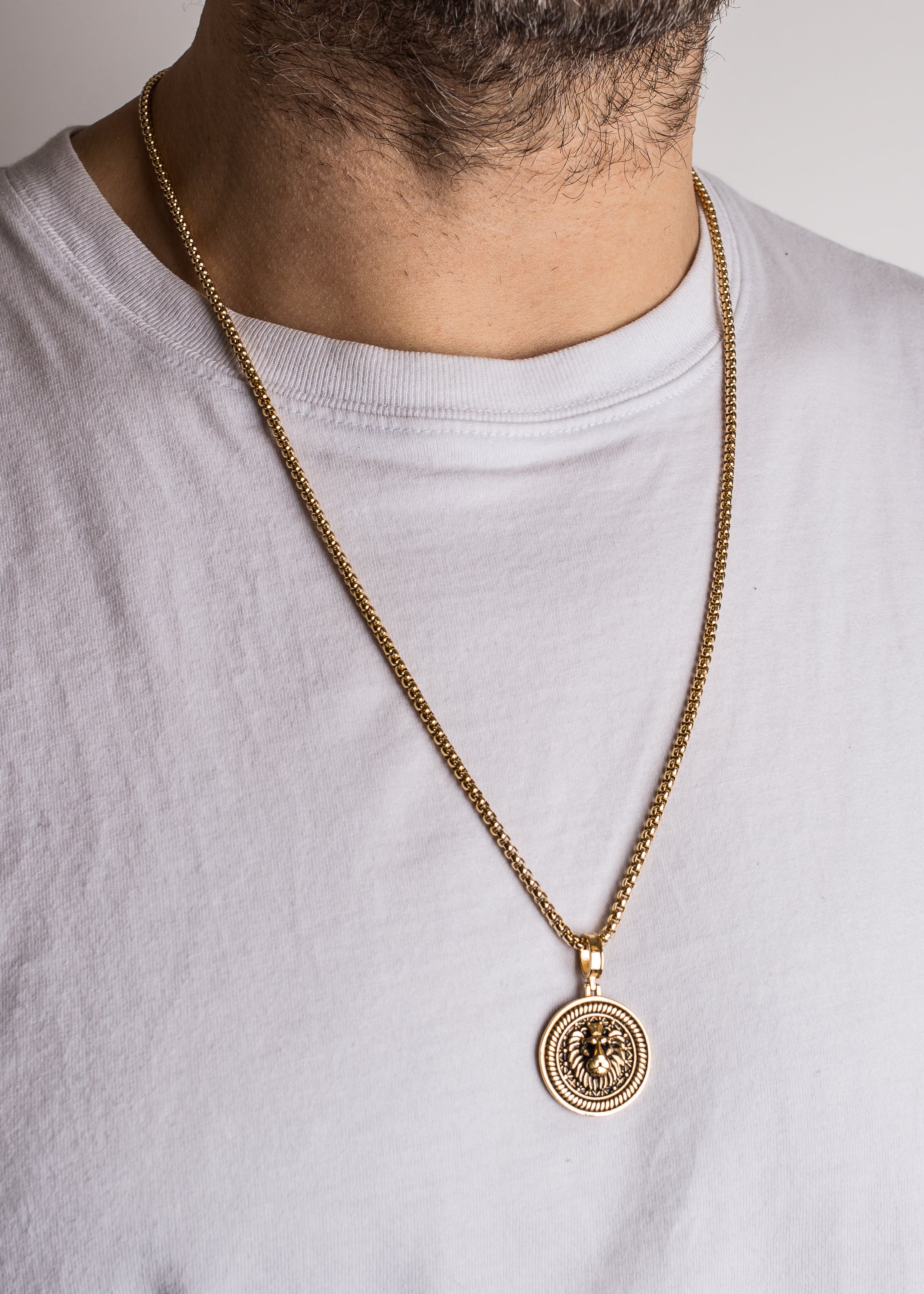 Akitsune-Imperator-Necklace-Gold-70-cm-Mens-Lion-Chain-Pendant-2