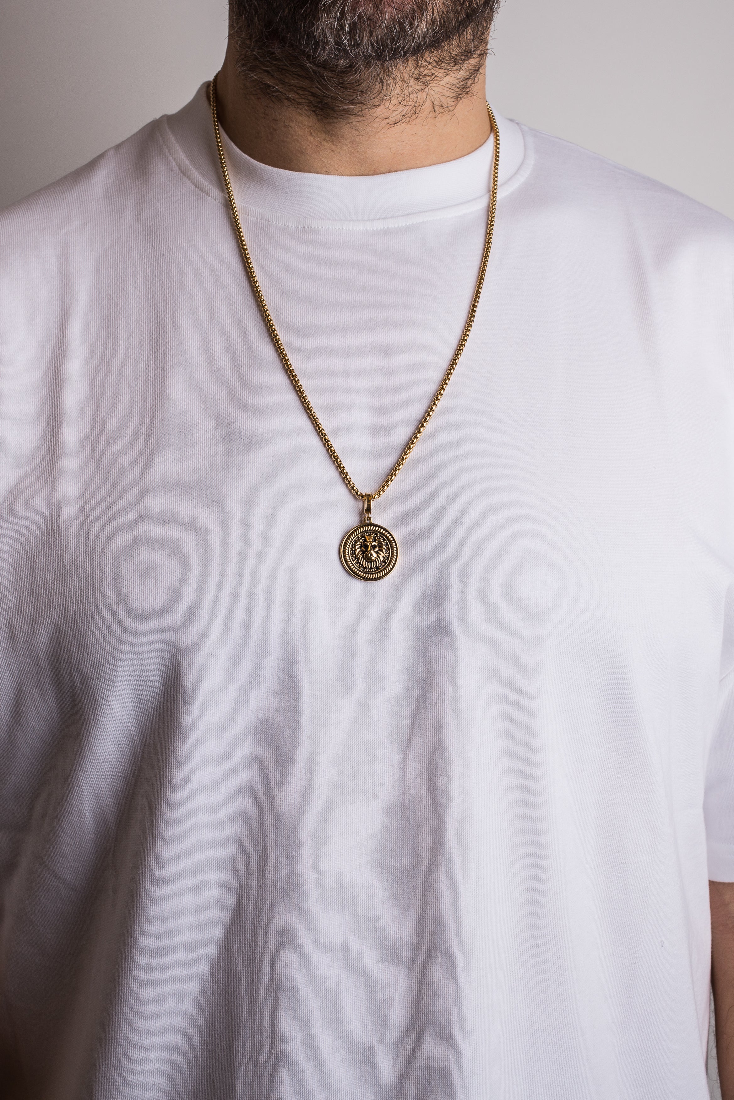 Akitsune-Imperator-Necklace-Gold-70-cm-Mens-Lion-Chain-Pendant-Model