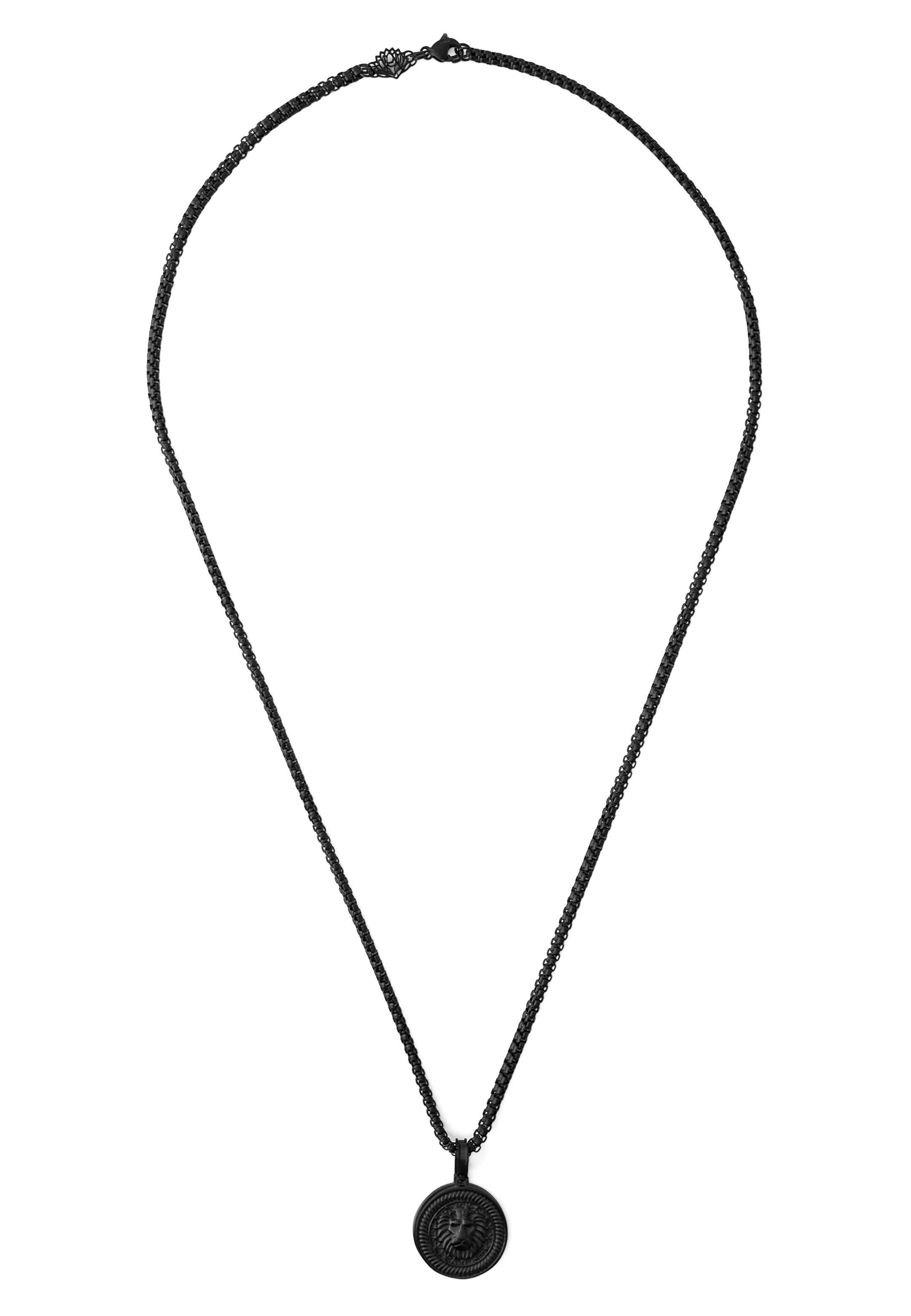 Akitsune-Imperator-Pendant-Necklace-Matte-Black-70cm-Lion-Mens-2