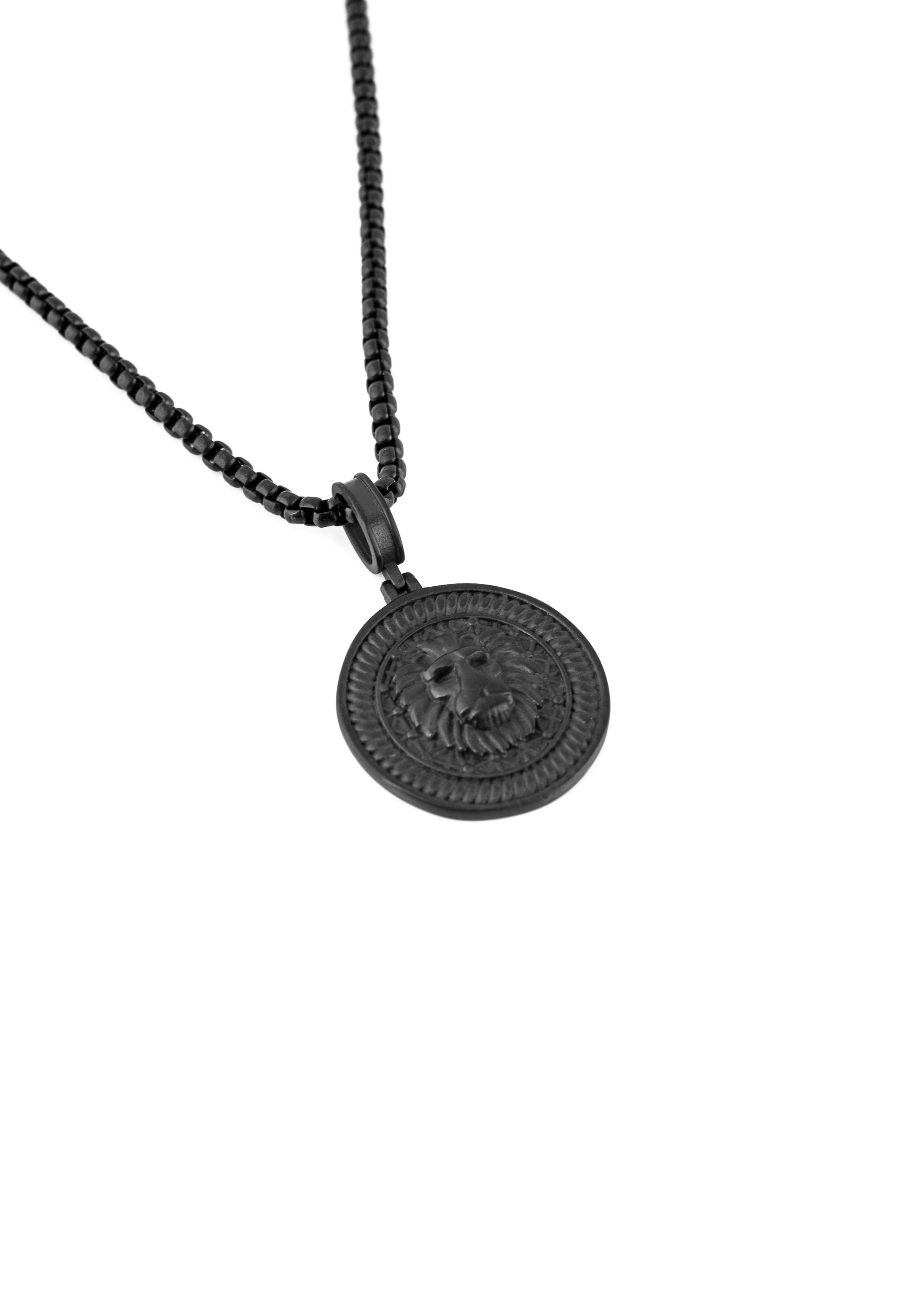 Akitsune-Imperator-Pendant-Necklace-Matte-Black-70cm-Lion-Mens-6