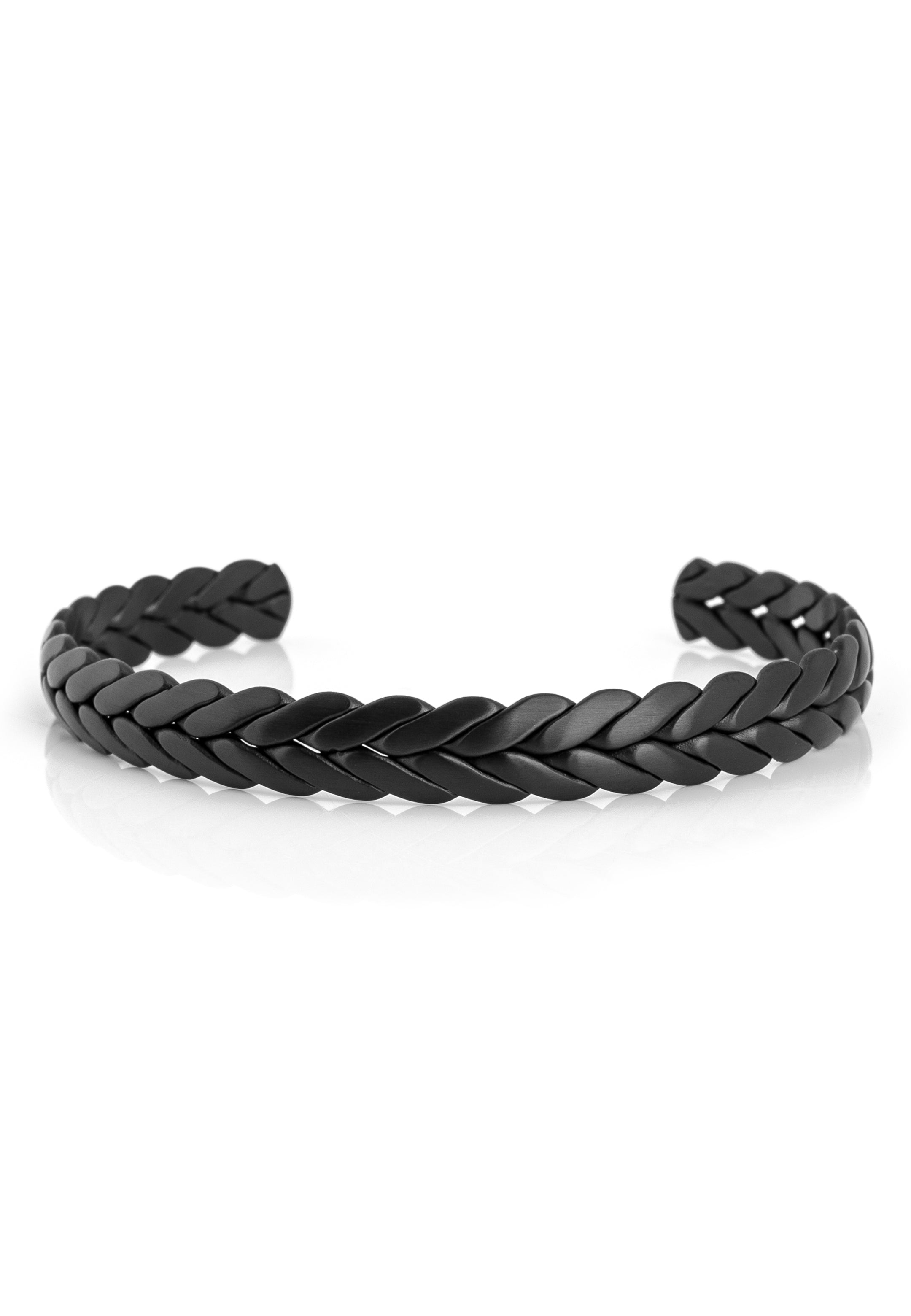Laurea Laurel Wreath Bangle - Black Flat Design Jewelry
