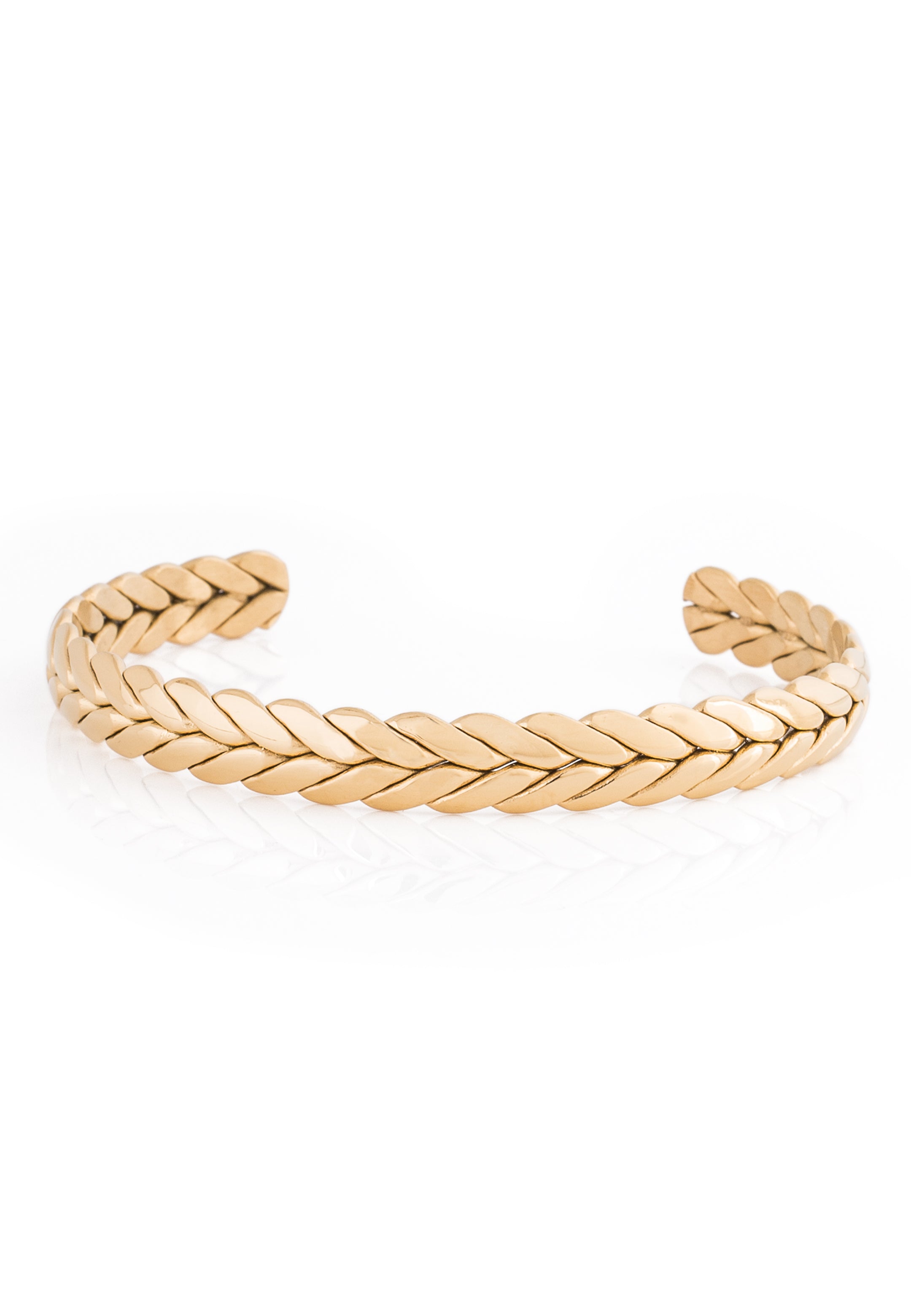 Akitsune-Laurea-Bangle-Laurel-Wreath-Gold-Side