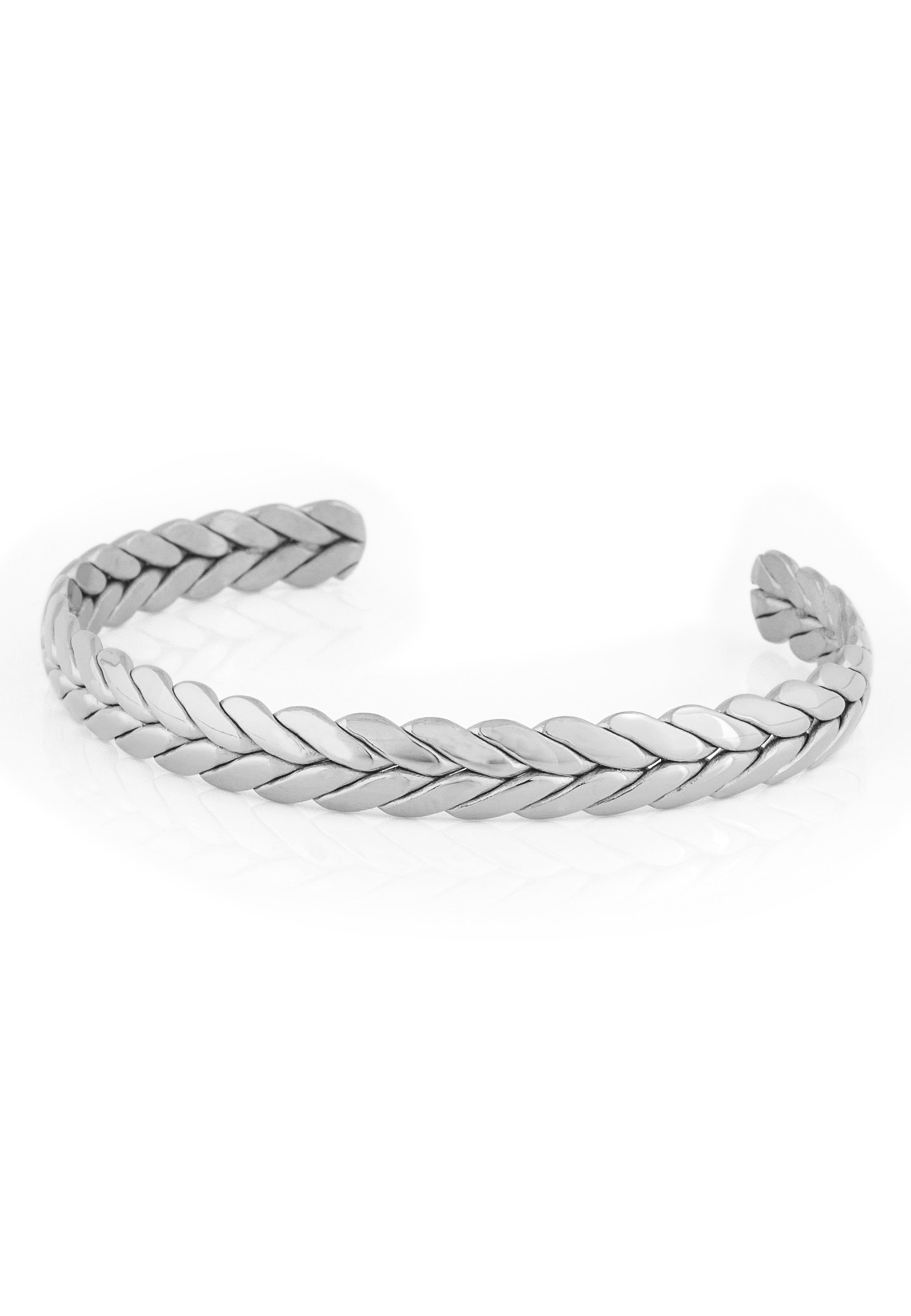 Akitsune Laurea Laurel Wreath Bangle - Silver