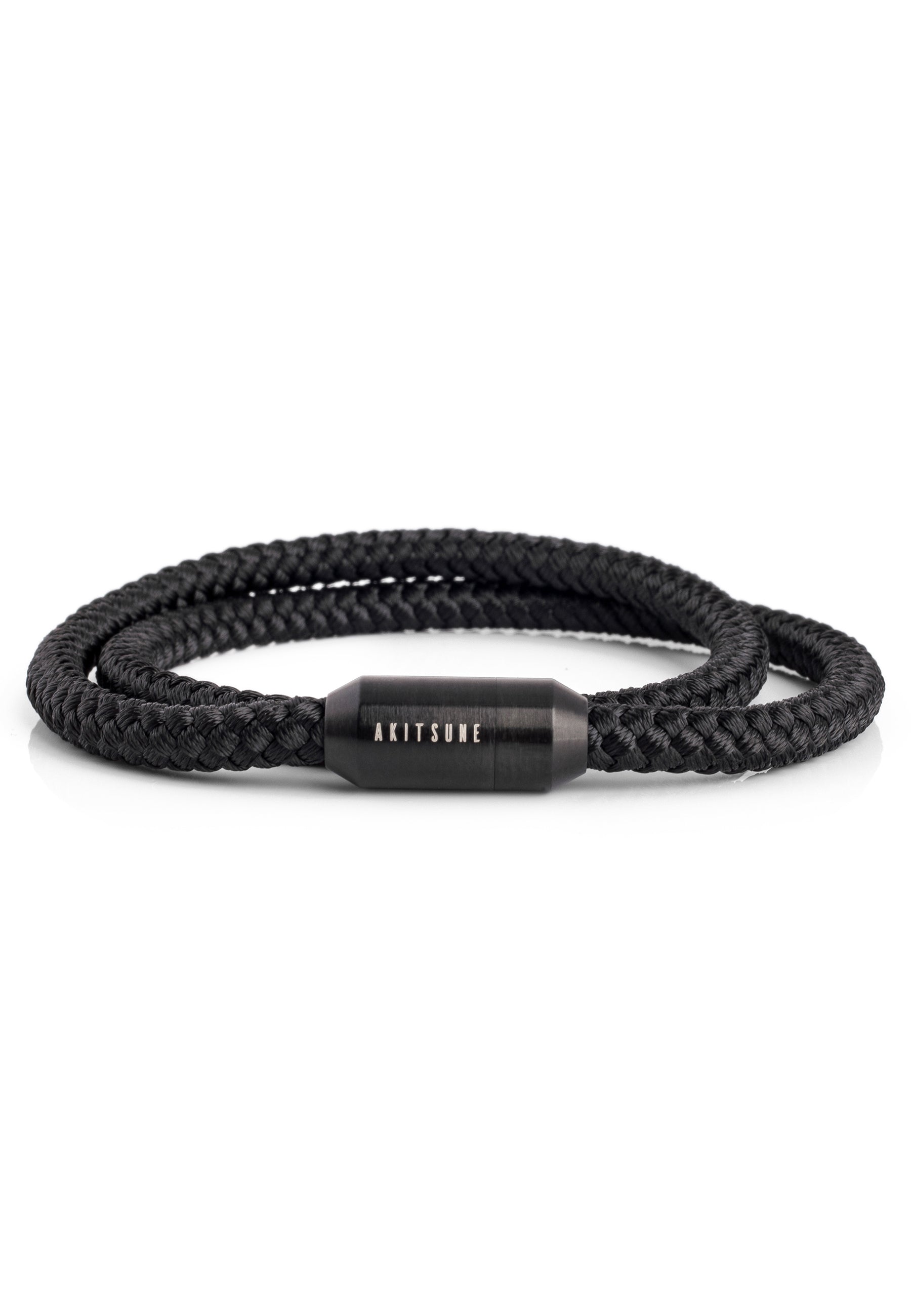 Akitsune-Mare-Nylon-Bracelet-Matte-Black-Black-Front