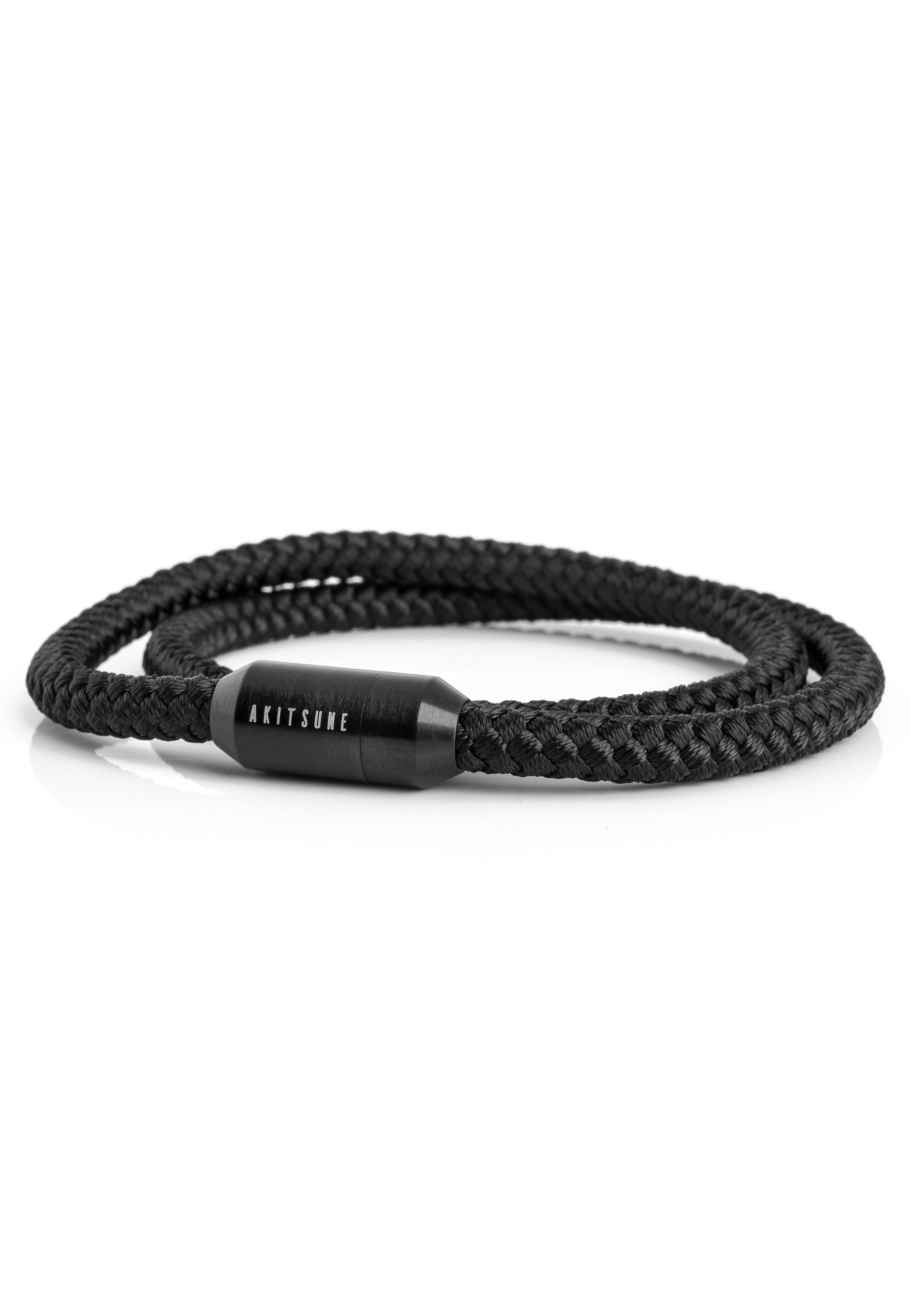 Akitsune-Mare-Nylon-Bracelet-Matte-Black-Black-Side