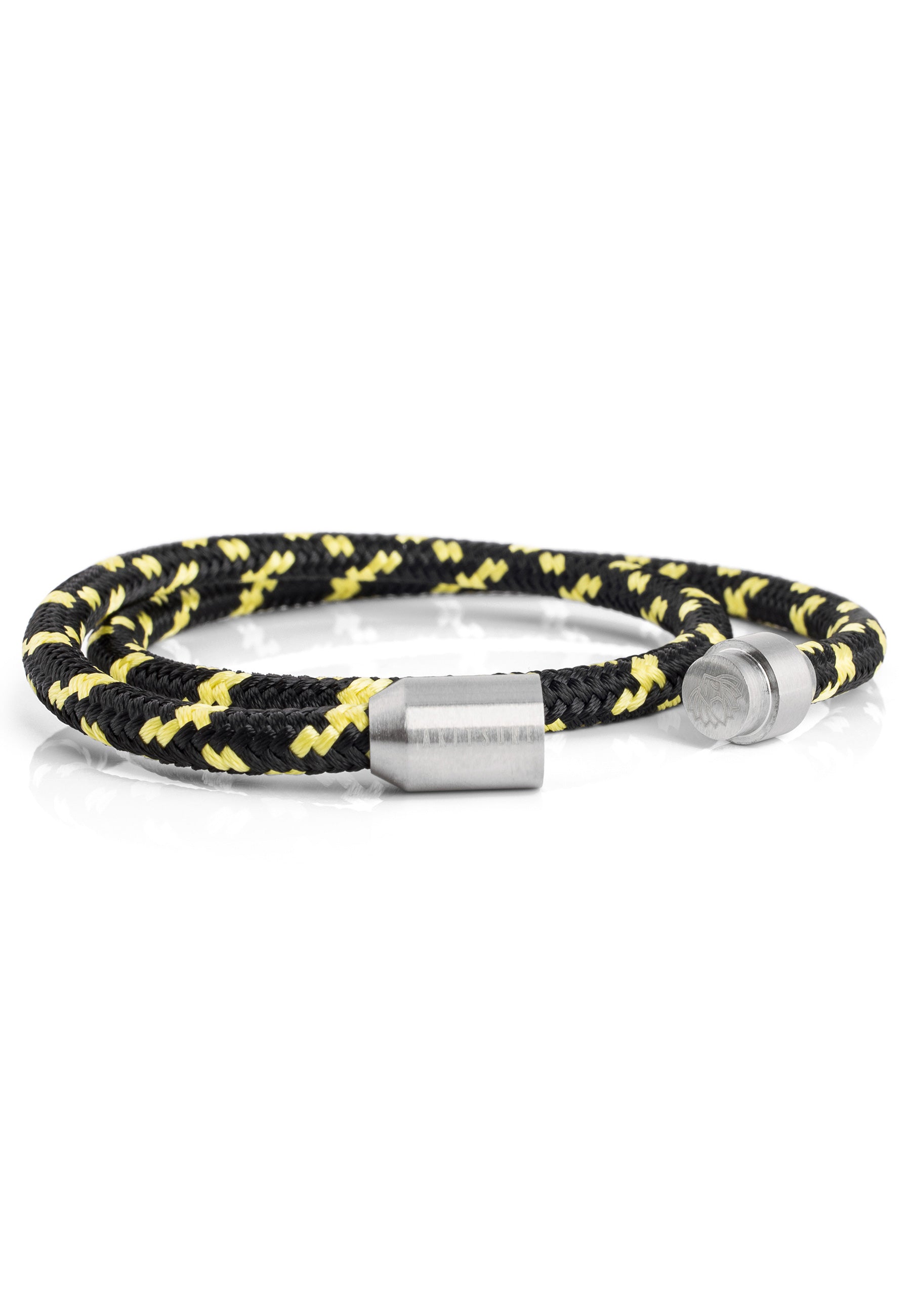 Akitsune-Mare-Nylon-Bracelet-Matte-Silver-Black-Yellow-Magnetic