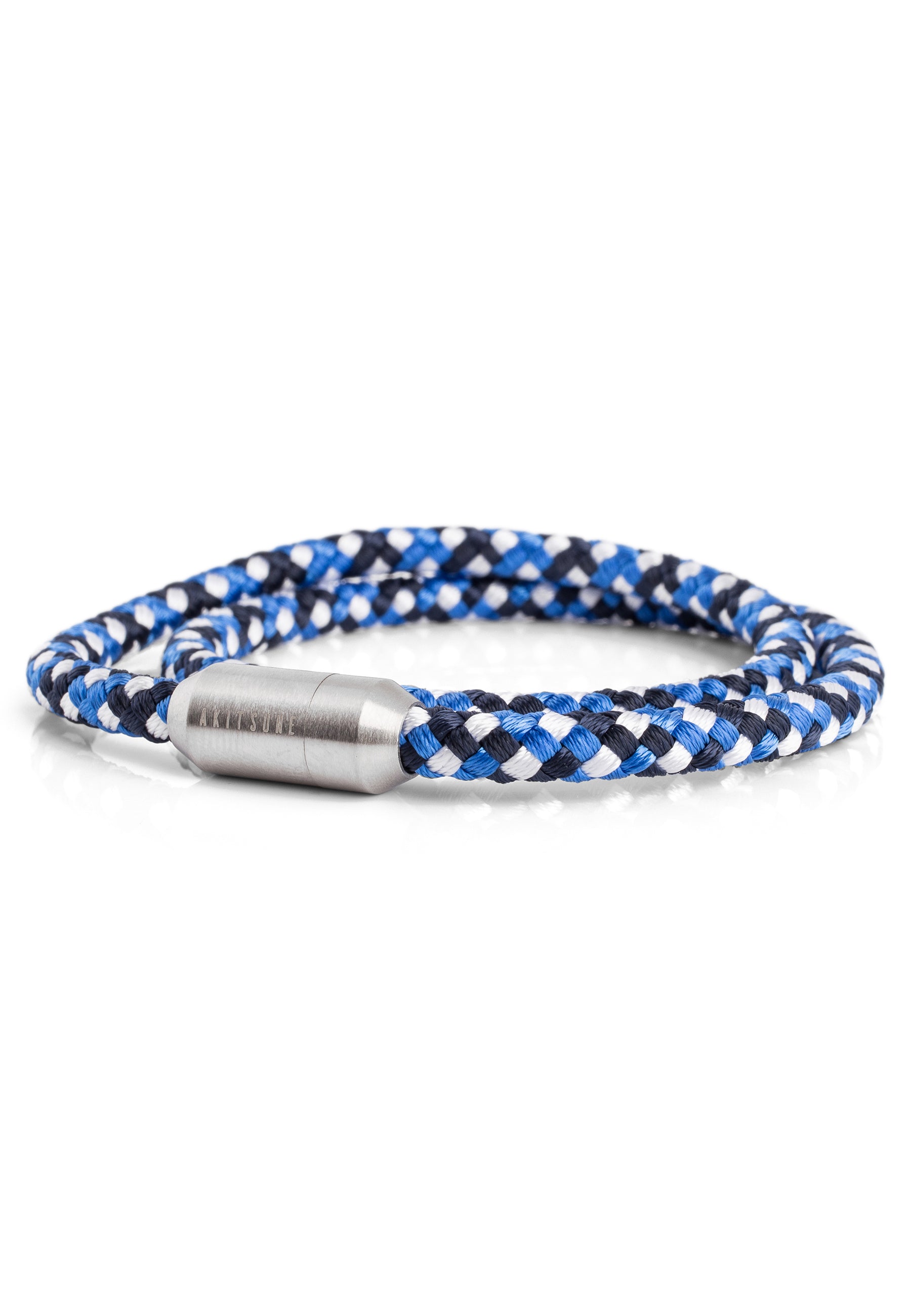 Akitsune-Mare-Nylon-Bracelet-Matte-Silver-Blue-White