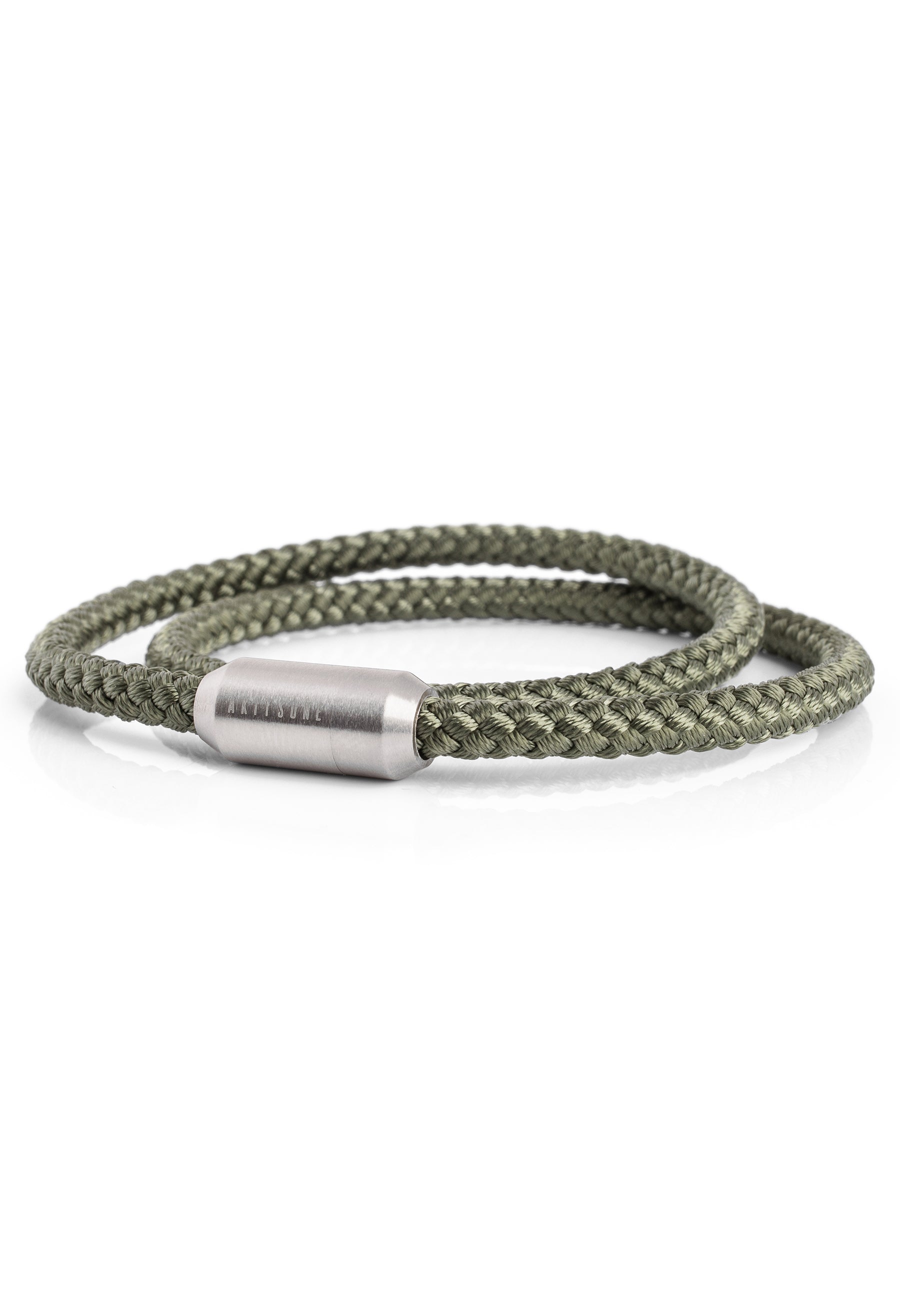 Akitsune-Mare-Nylon-Bracelet-Matte-Silver-Olive