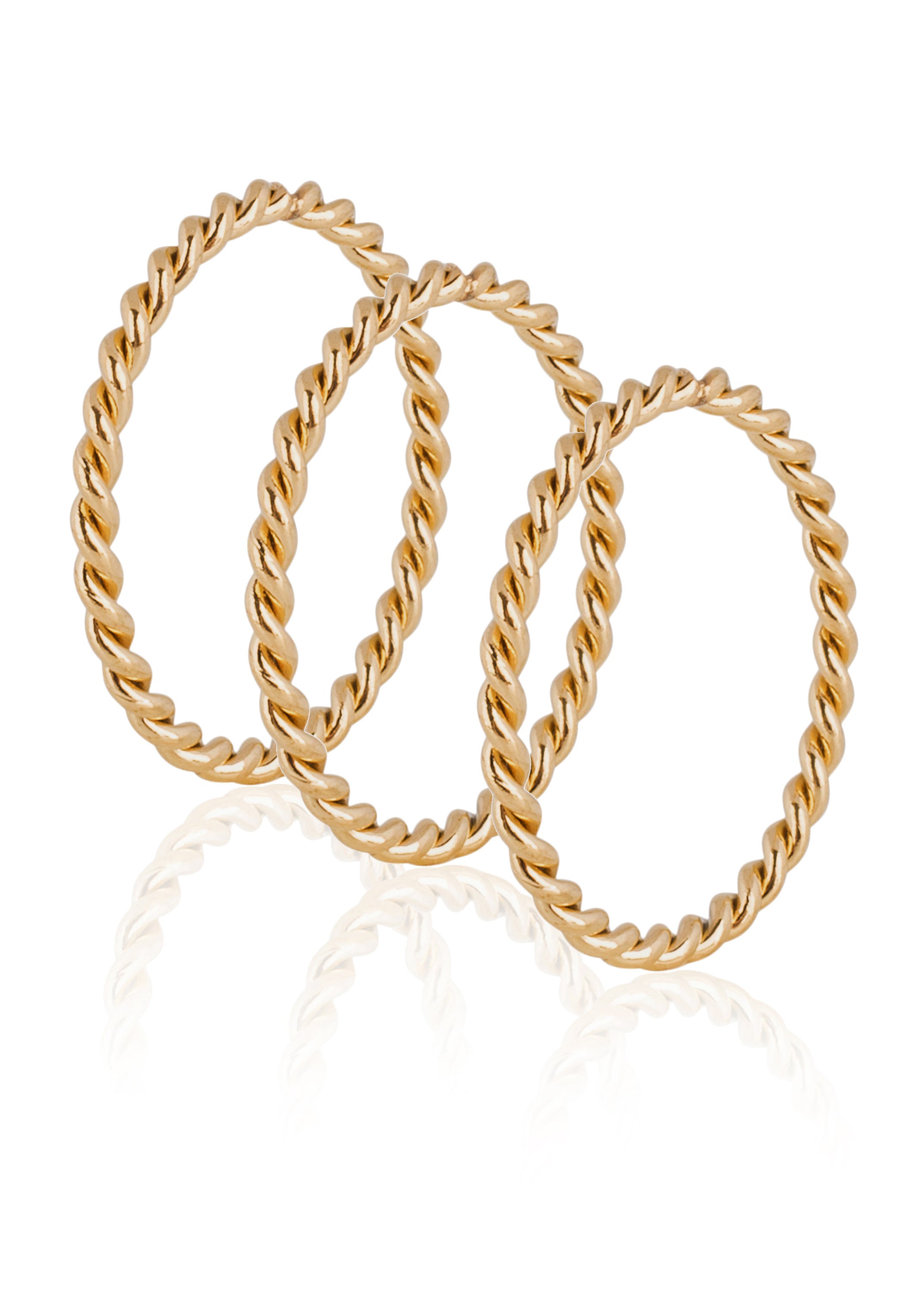 Akitsune-Mare-Wave-Ring-Gold-3er-Set