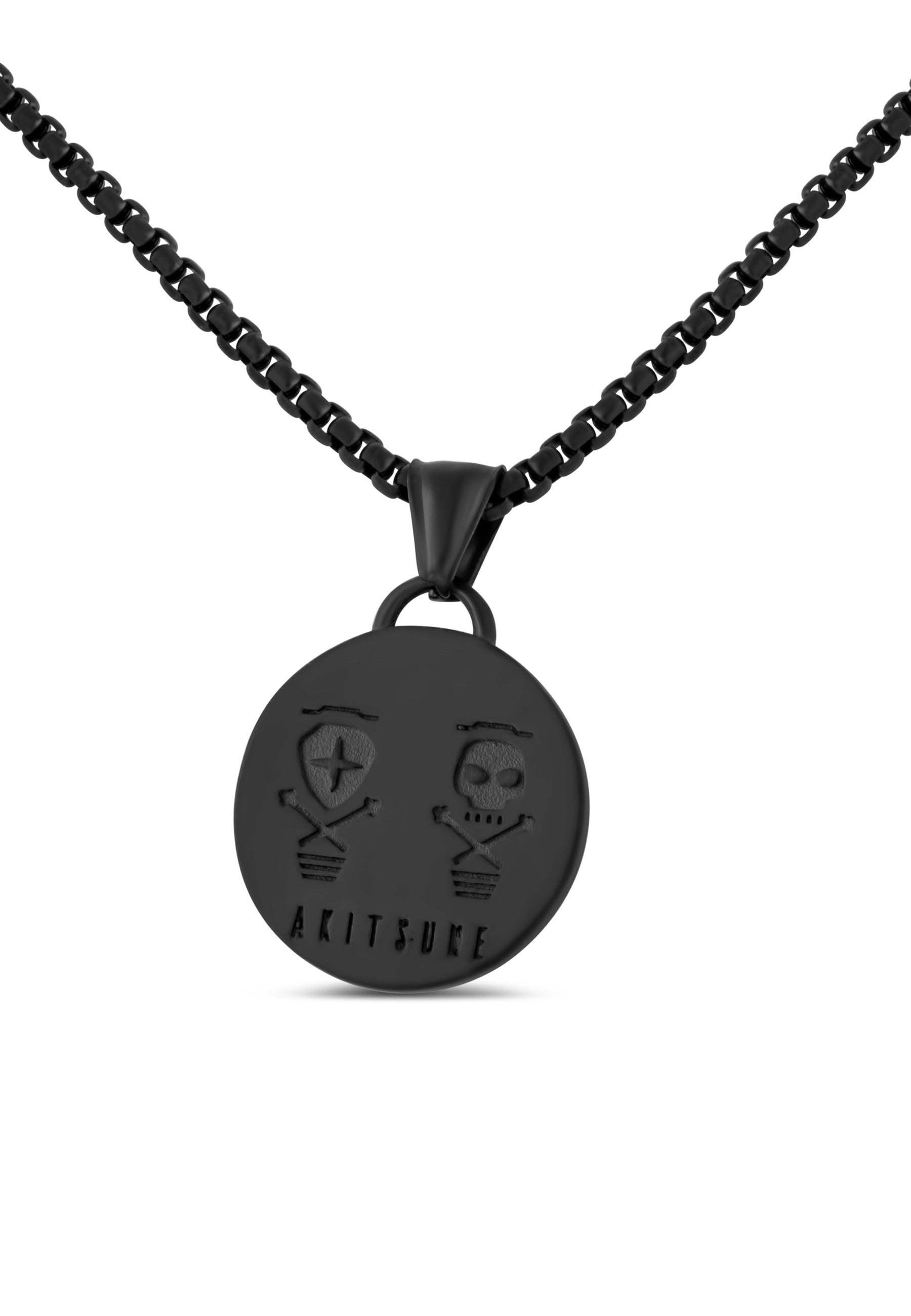 Akitsune-Mortis-Pendant-Matte-Black-Medival-Back-Skull