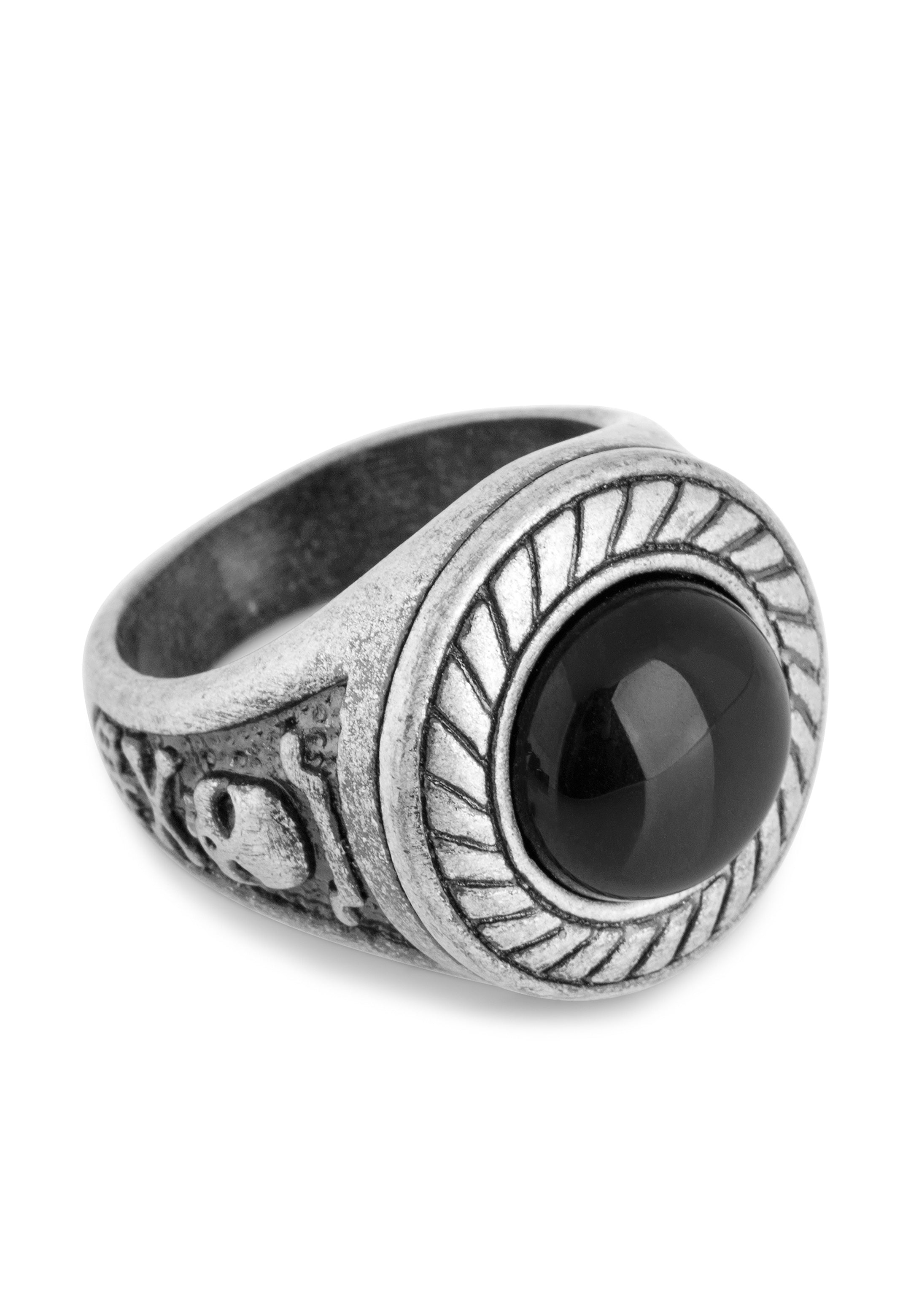 Akitsune-Mortis-Ring-Antique-Silver-Crusader-Signet-Medieval-Front