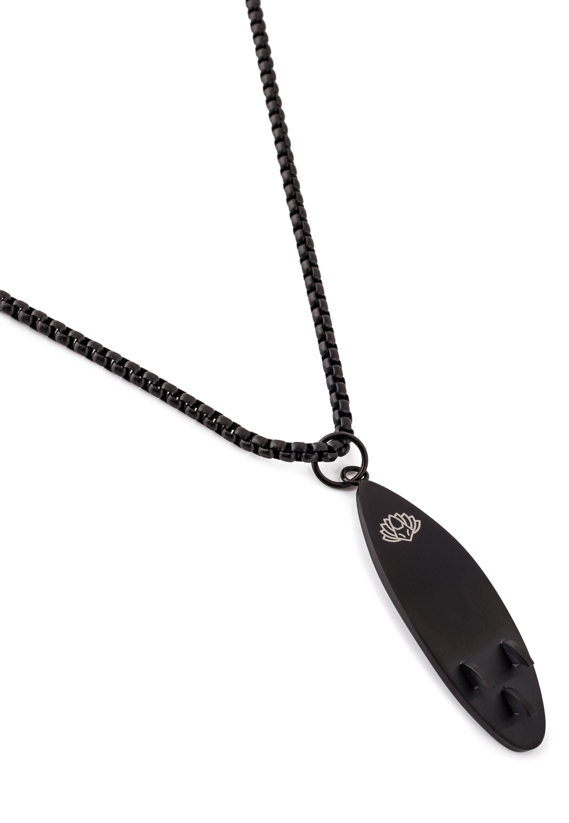 Akitsune-Nalu-Surf-Board-Pendant-Necklace-Matte-Black-4