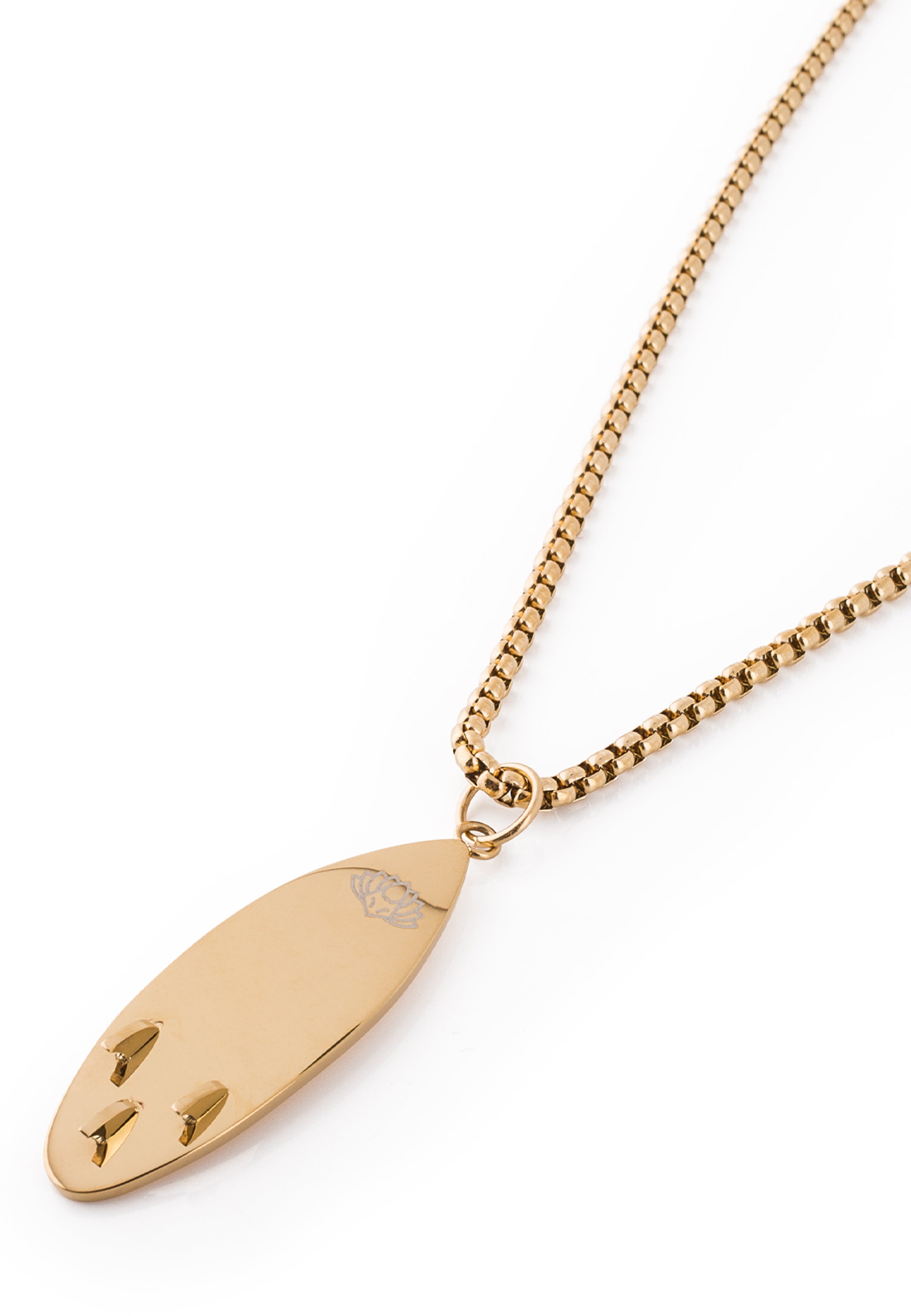 Akitsune-Nalu-Surf-Board-Pendant-Necklace-Matte-Gold-4