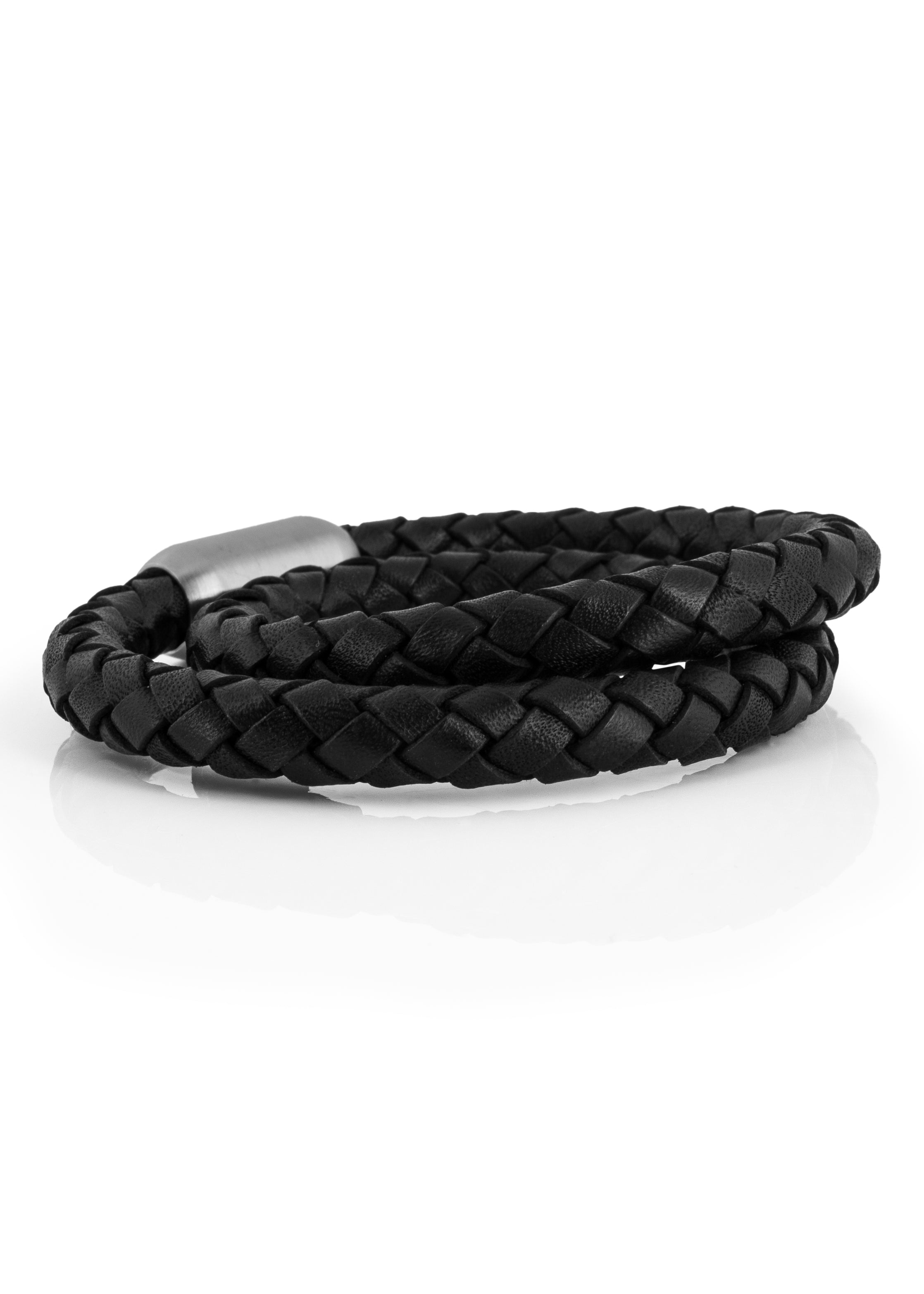 Akitsune-Navis-Leather-Bracelet-Silver-Black-5