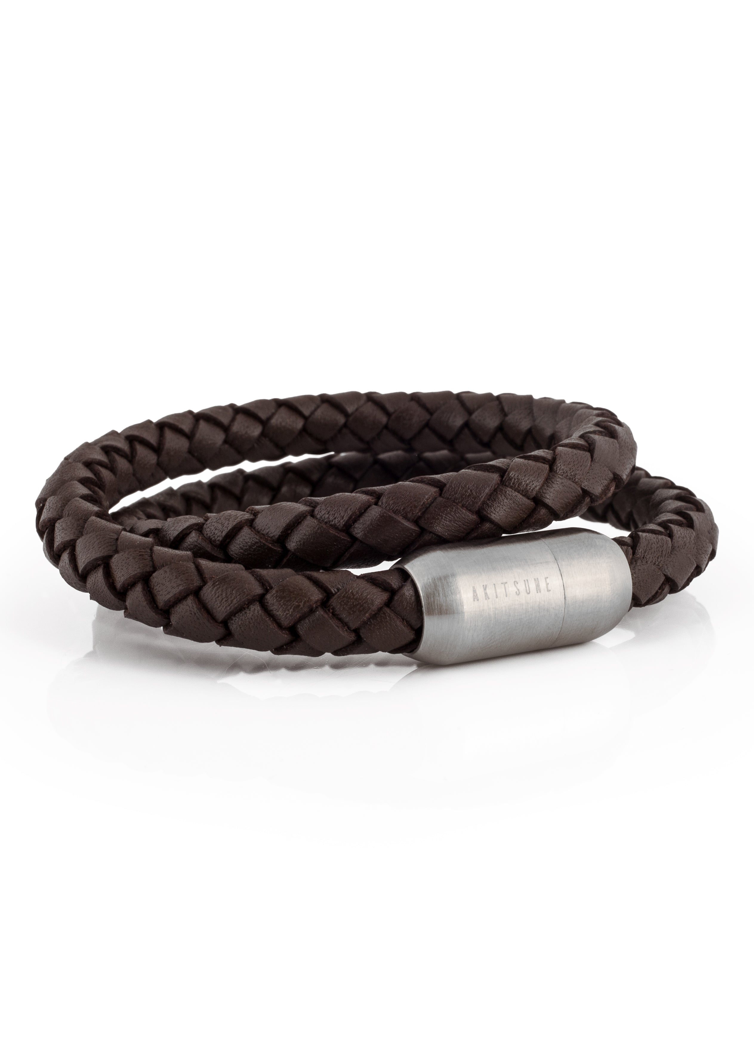 Akitsune-Navis-Leather-Bracelet-Silver-Brown-2