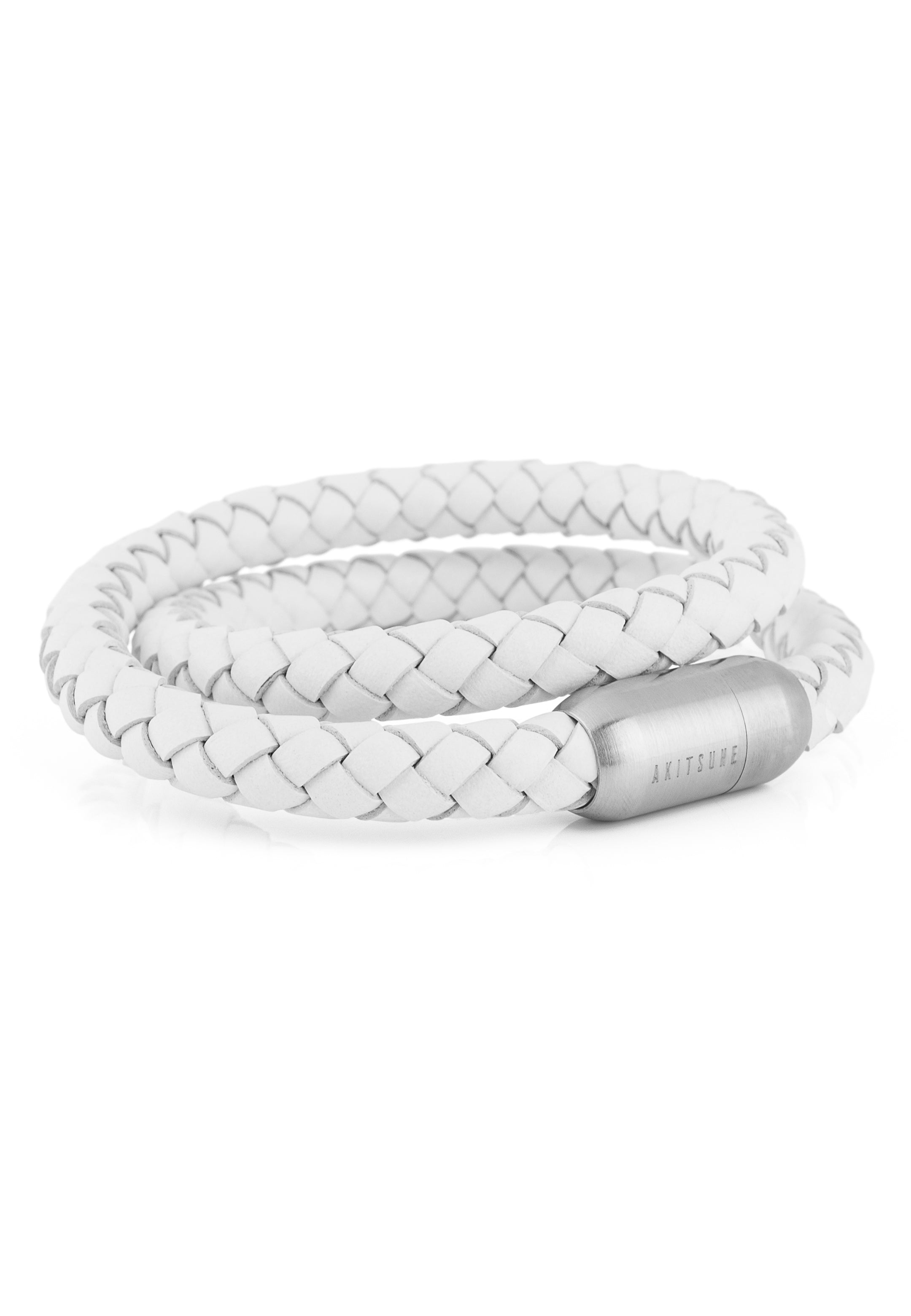 Akitsune-Navis-Leather-Bracelet-Silver-White-2
