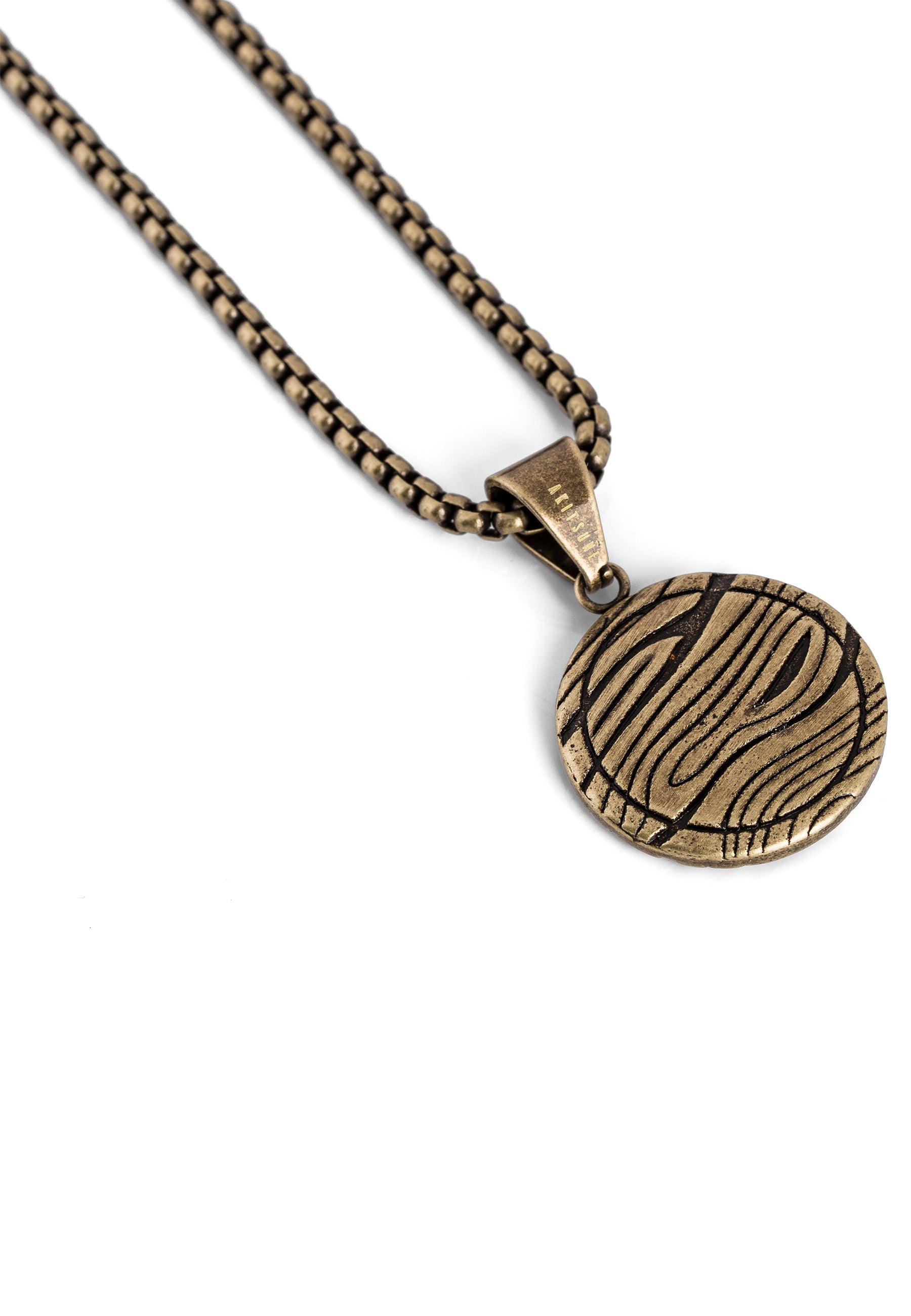 Akitsune-Orbis-Pendant-Necklace-Brass-Damscus-Earth-Chain-Back