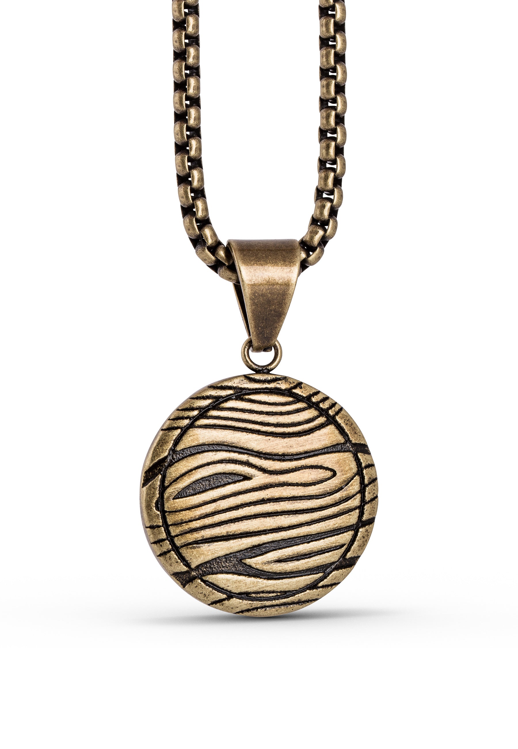 Akitsune-Orbis-Pendant-Necklace-Brass-Damscus-Earth-Chain-Front