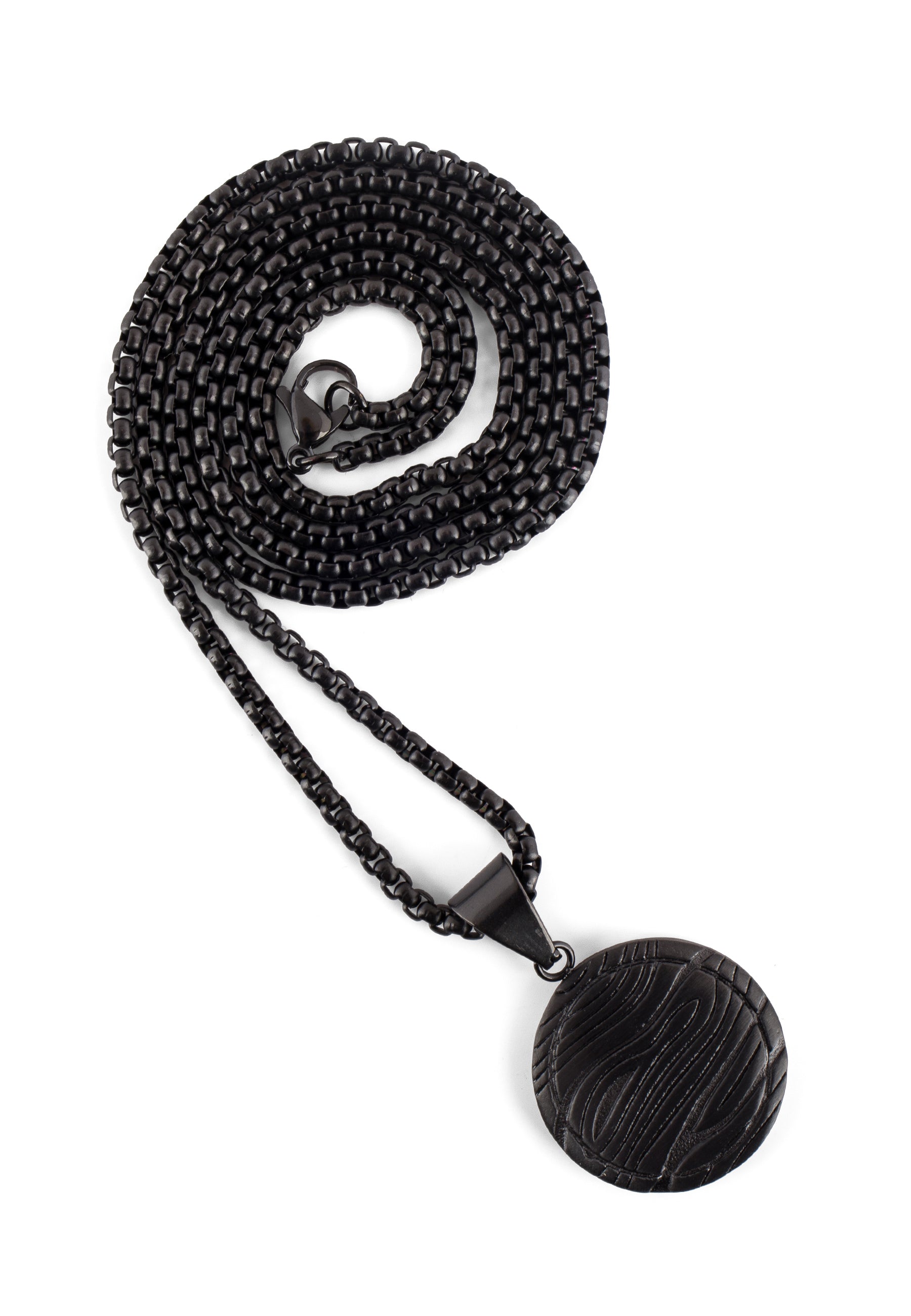 Akitsune-Orbis-Pendant-Necklace-Matte-Black-Damscus-Full-2