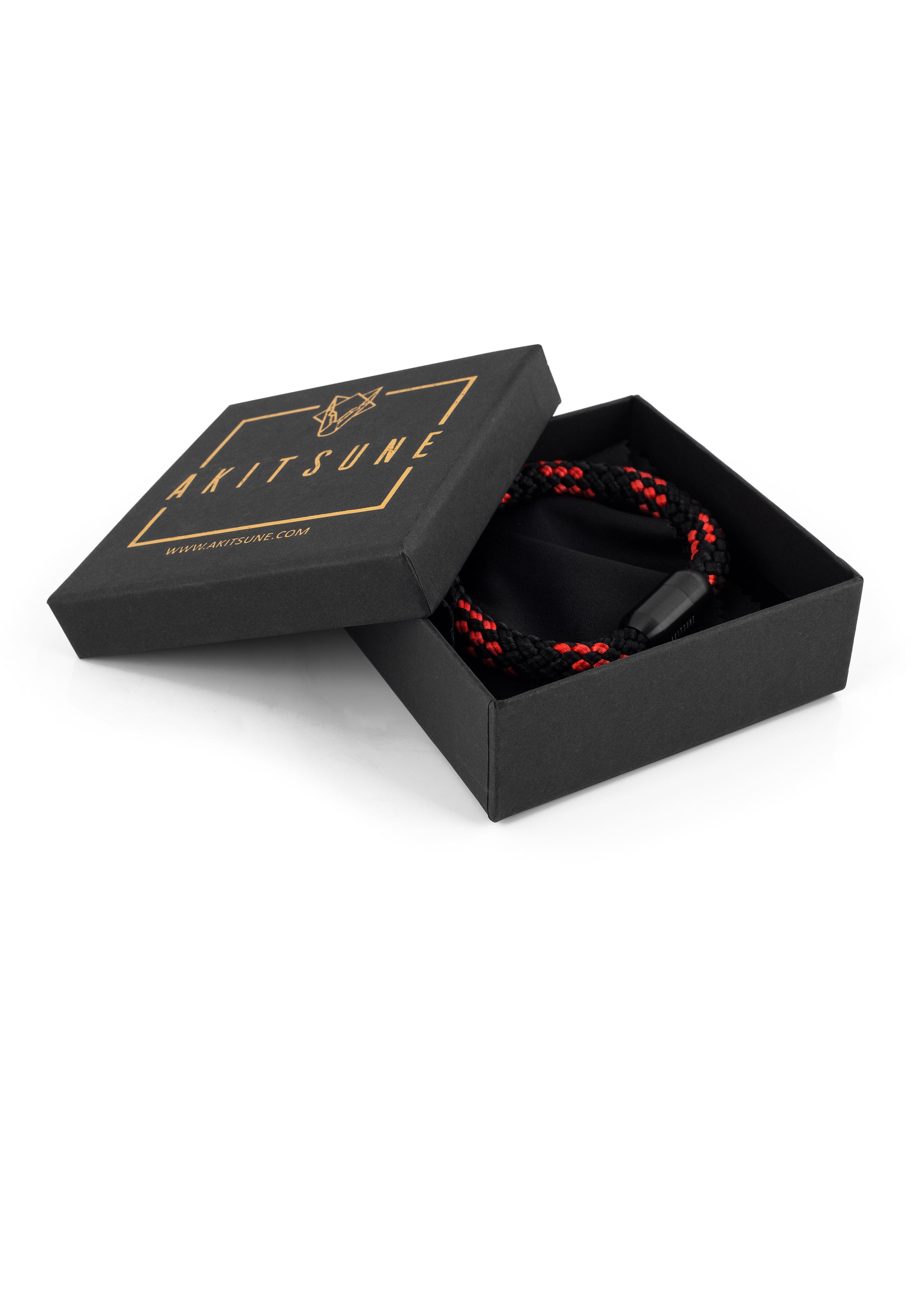 Akitsune-Portus-Nautical-Bracelet-Black-Black-Red-Up