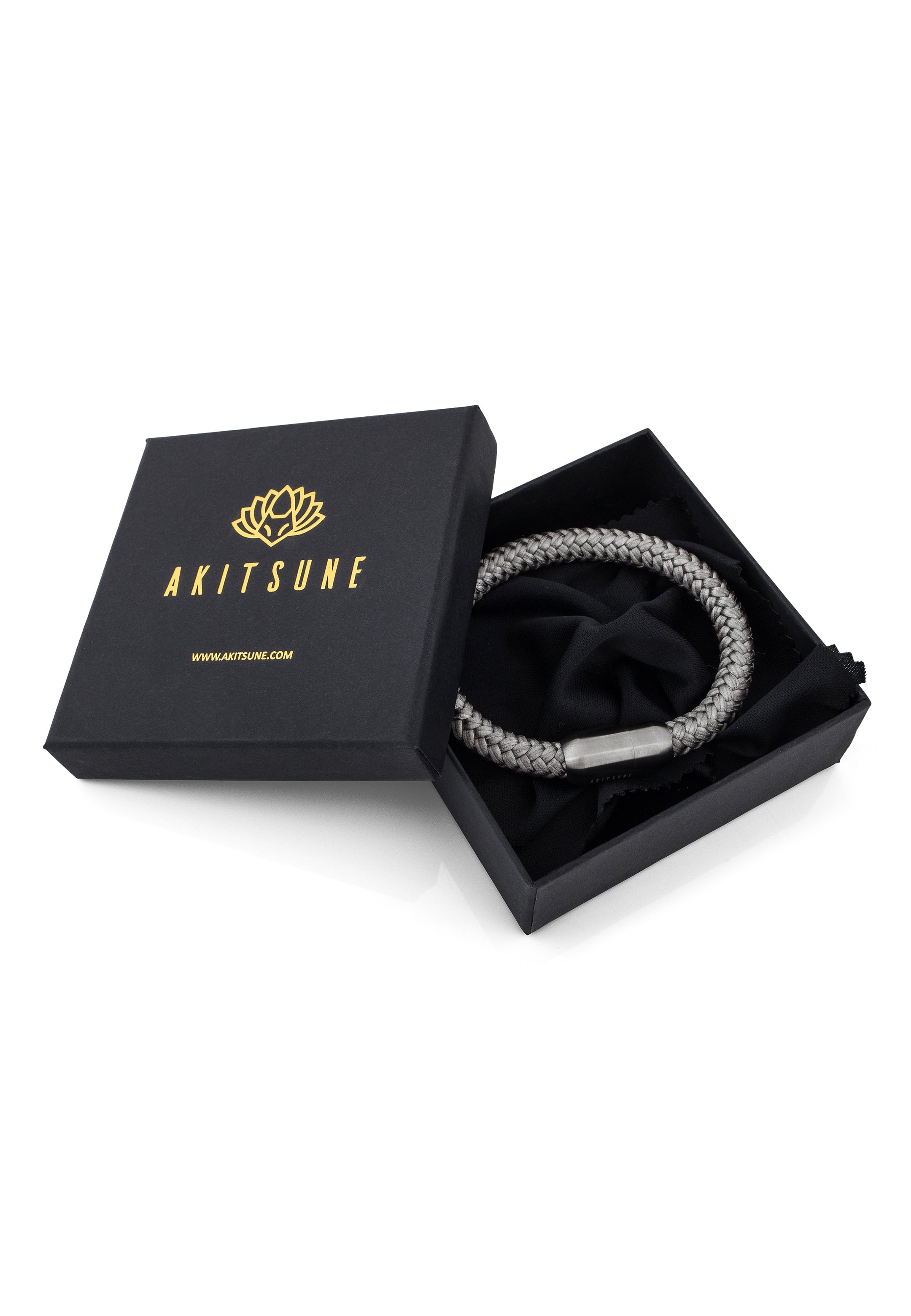 Akitsune-Portus-Nautical-Bracelet-Silver-Grey-Front