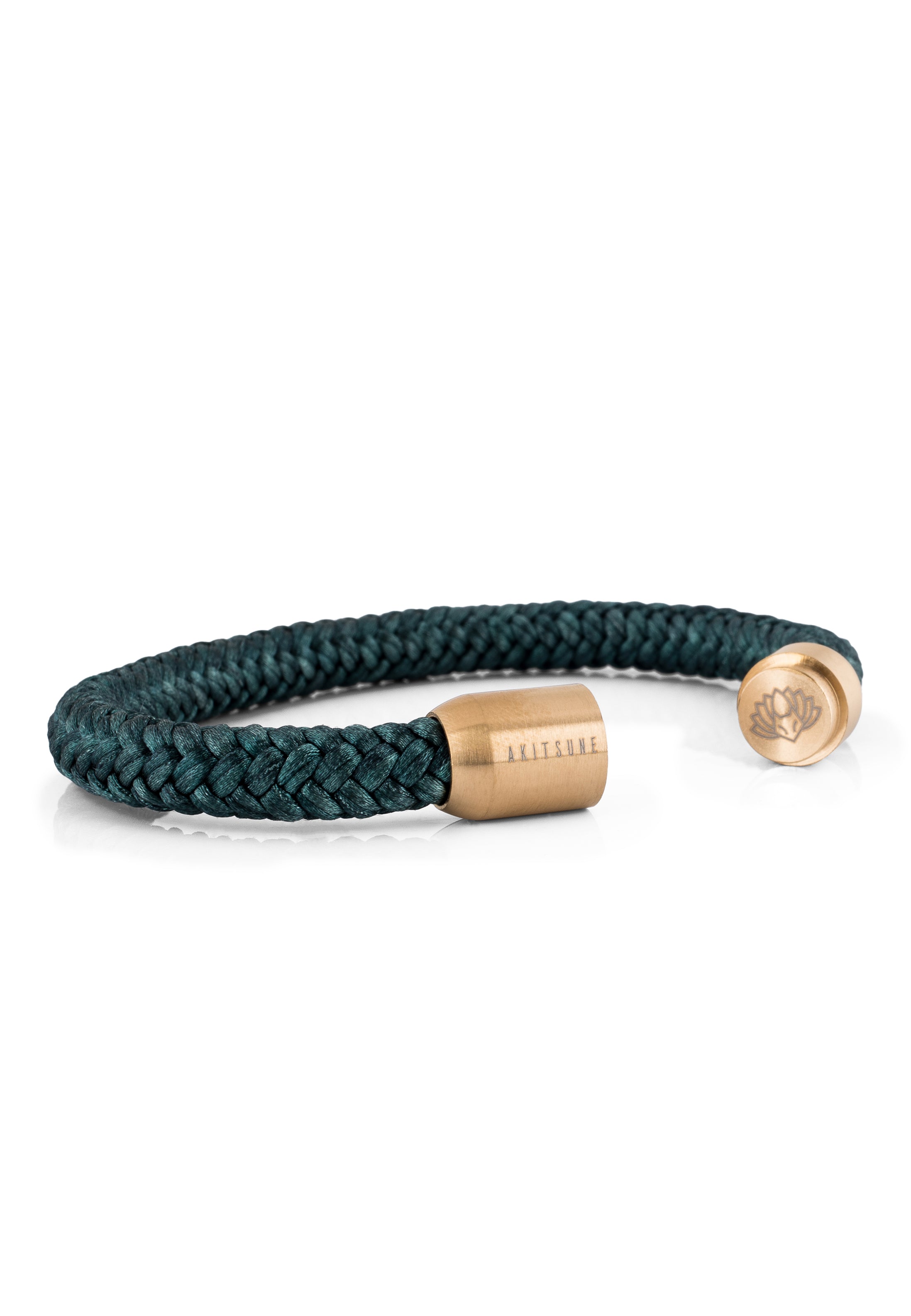 Akitsune-Portus-Nautical-Rope-Bracelet-Matte-Gold-Green-1