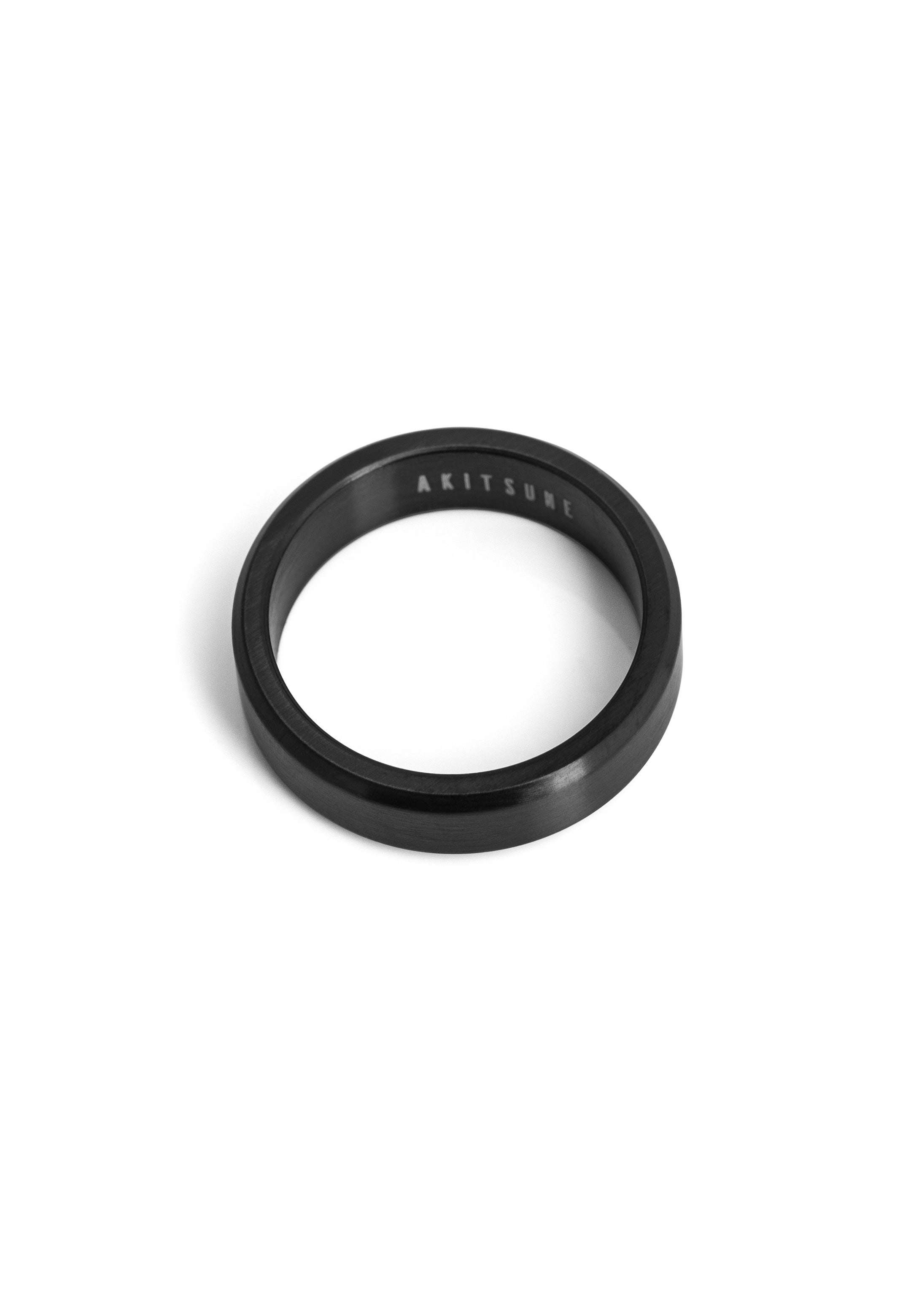Akitsune-Purus-Minimalistic-Ring-Matte-Black-Flat-View