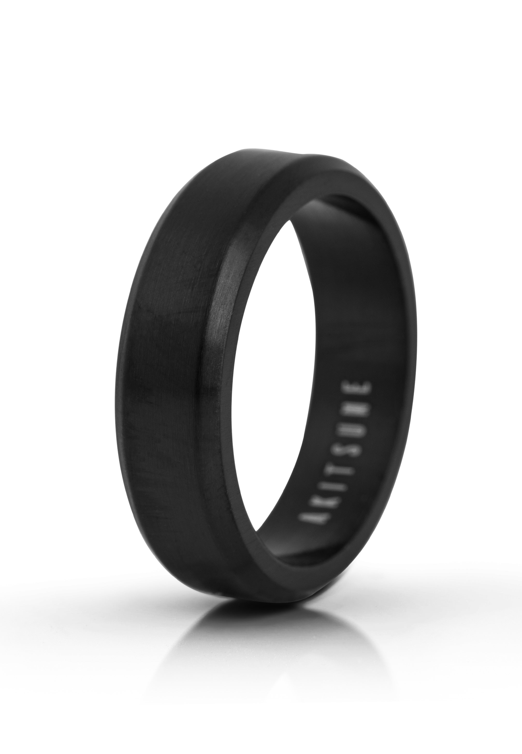 Akitsune-Purus-Minimalistic-Ring-Matte-Black-Side