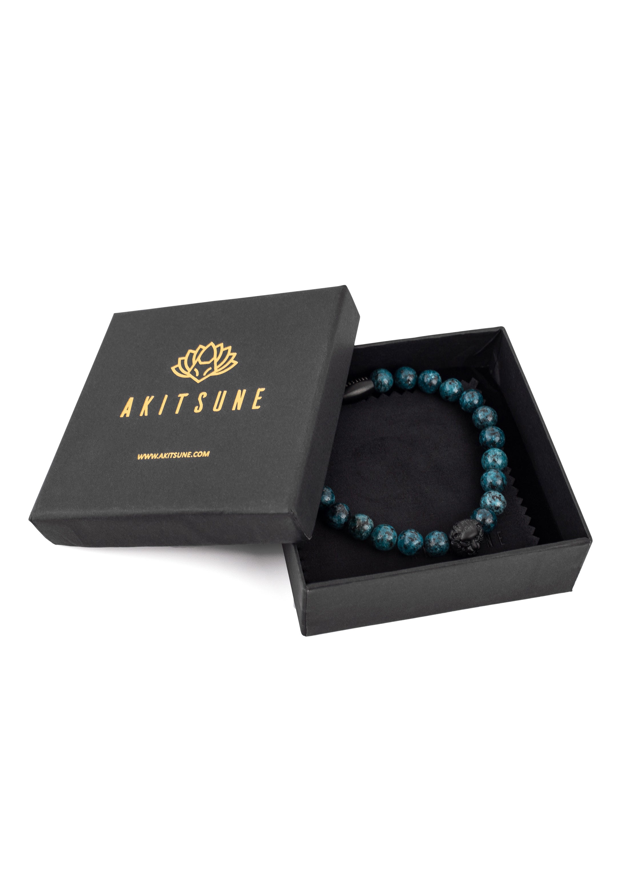 Akitsune-Regis-Beaded-Bracelet-Mens-Beads-Lion-Marble-Blue-Packaging