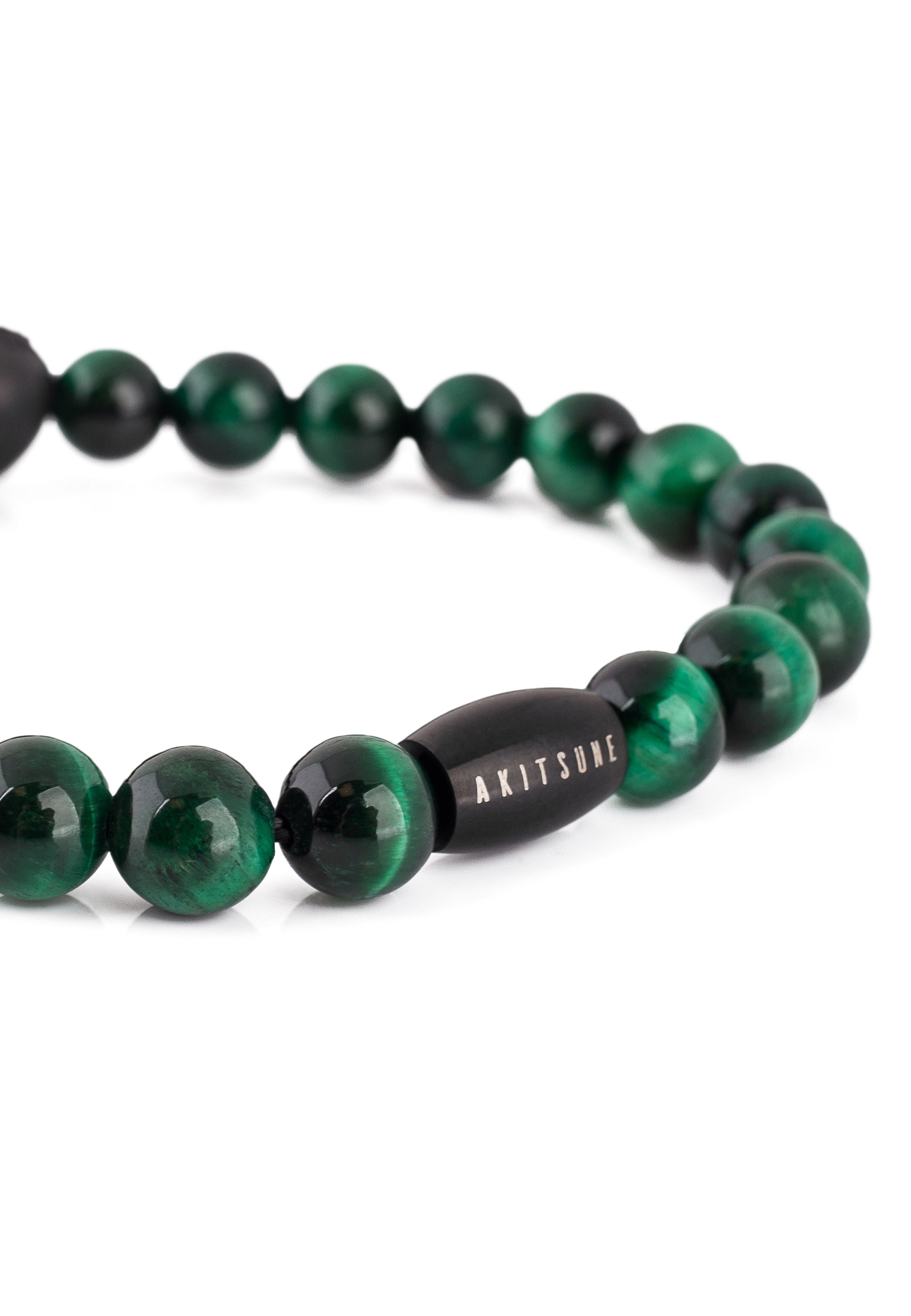 Akitsune-Regis-Beaded-Bracelet-Mens-Beads-Lion-Tiger-Eye-Green-Back-Detail