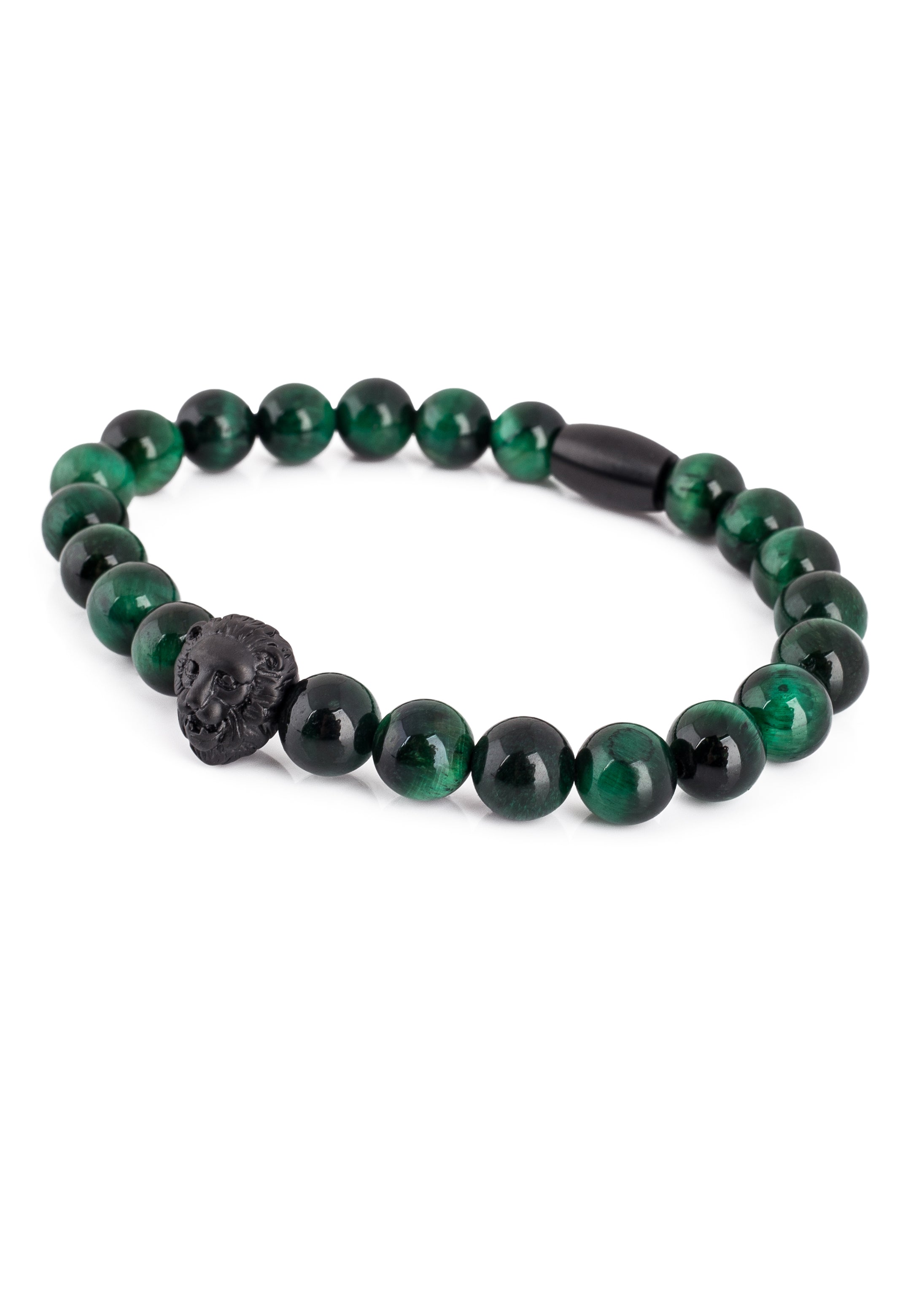 Akitsune-Regis-Beaded-Bracelet-Mens-Beads-Lion-Tiger-Eye-Green-Side