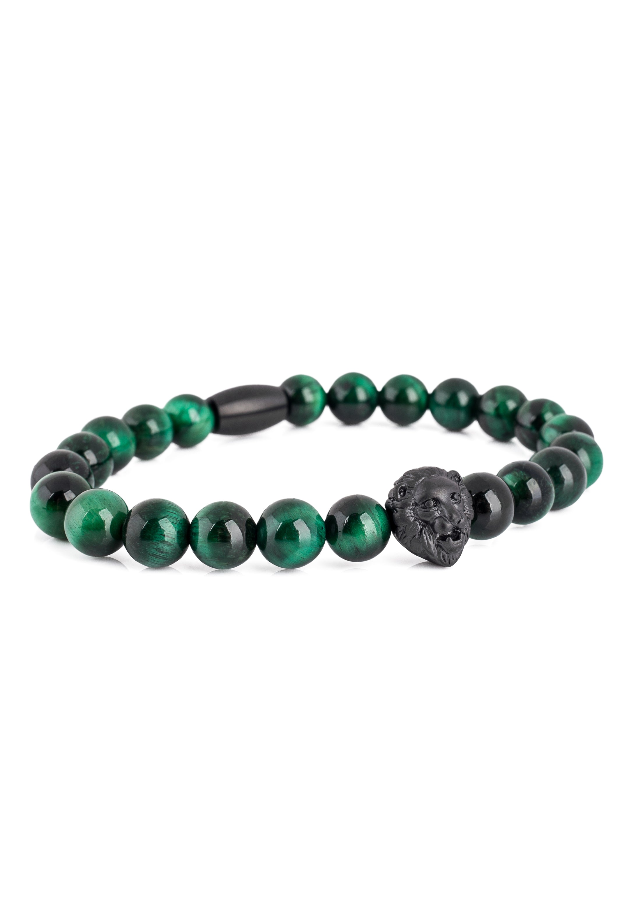 Akitsune-Regis-Beaded-Bracelet-Mens-Beads-Lion-Tiger-Eye-Green