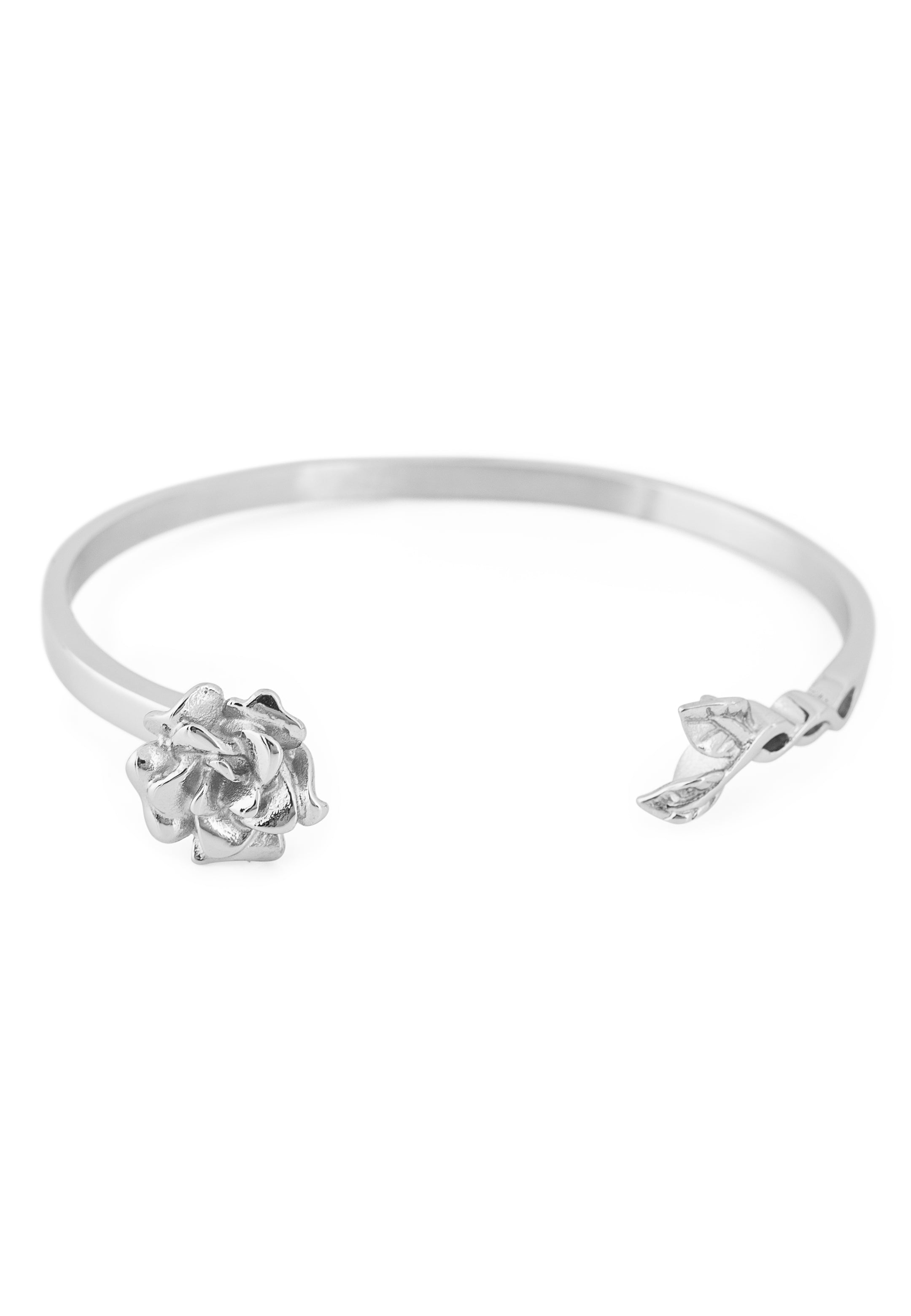 Akitsune-Rosa-Bangle-Bracelet-Silver-Floral-Slim-3